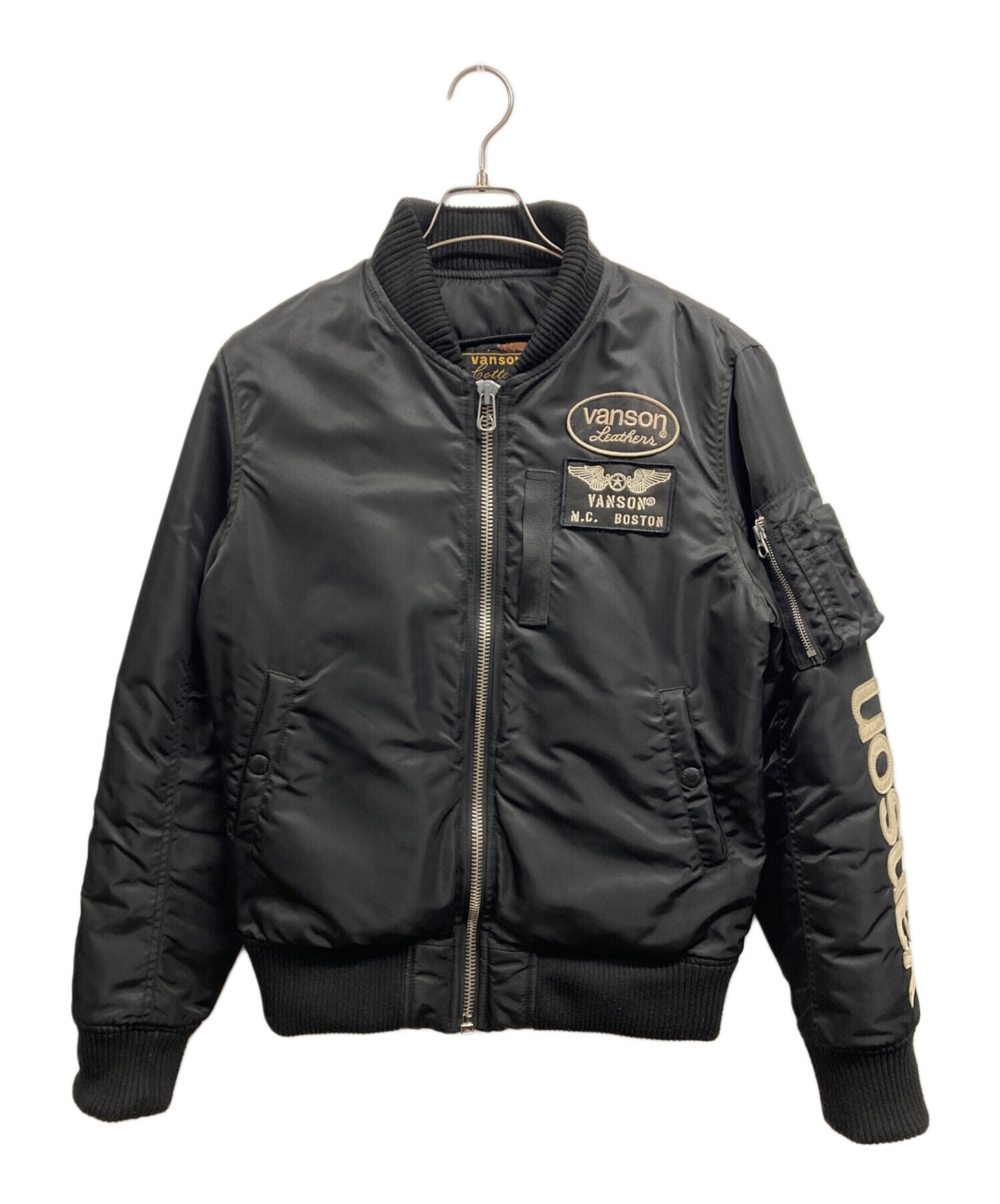 vanson ブラック MA-1フライトジャケット 中古・古着通販】VANSON (バンソン) MA-1 フライトジャケット ブラック