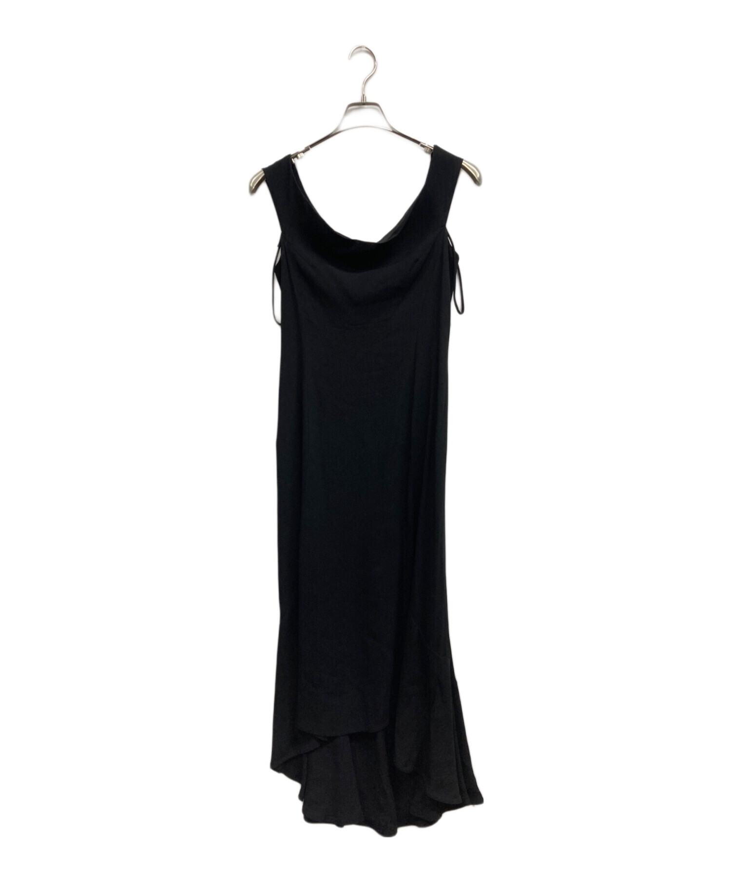 YOHJI YAMAMOTO +NOIR / ヨウジヤマモトプリュスノアール | コットン アシンメトリー 変形 ノースリーブカットソー | 2 | ブラック | レディース YOHJI YAMAMOTO +NOIR / ヨウジヤマモトプリュスノアール | コットン