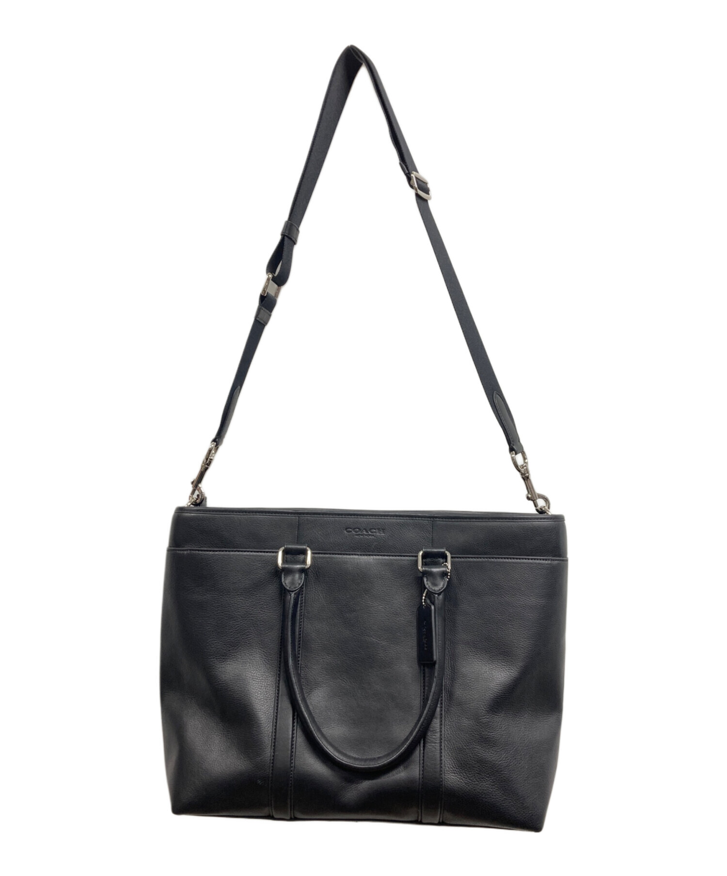 中古・古着通販】COACH (コーチ) レザートートバッグ ブラック