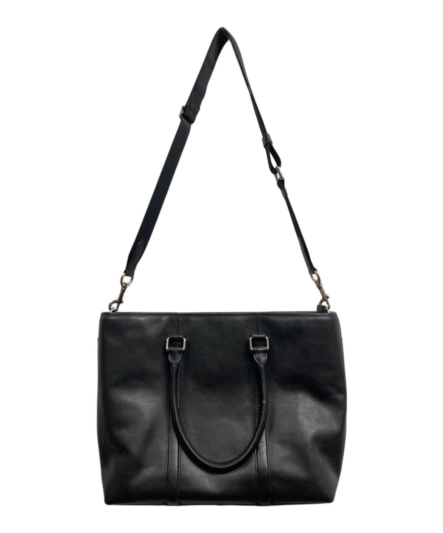 中古・古着通販】COACH (コーチ) レザートートバッグ ブラック