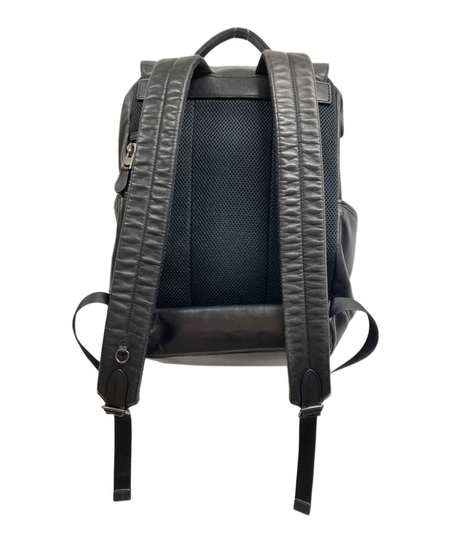 中古・古着通販】COACH (コーチ) レザーバックパック ブラック 