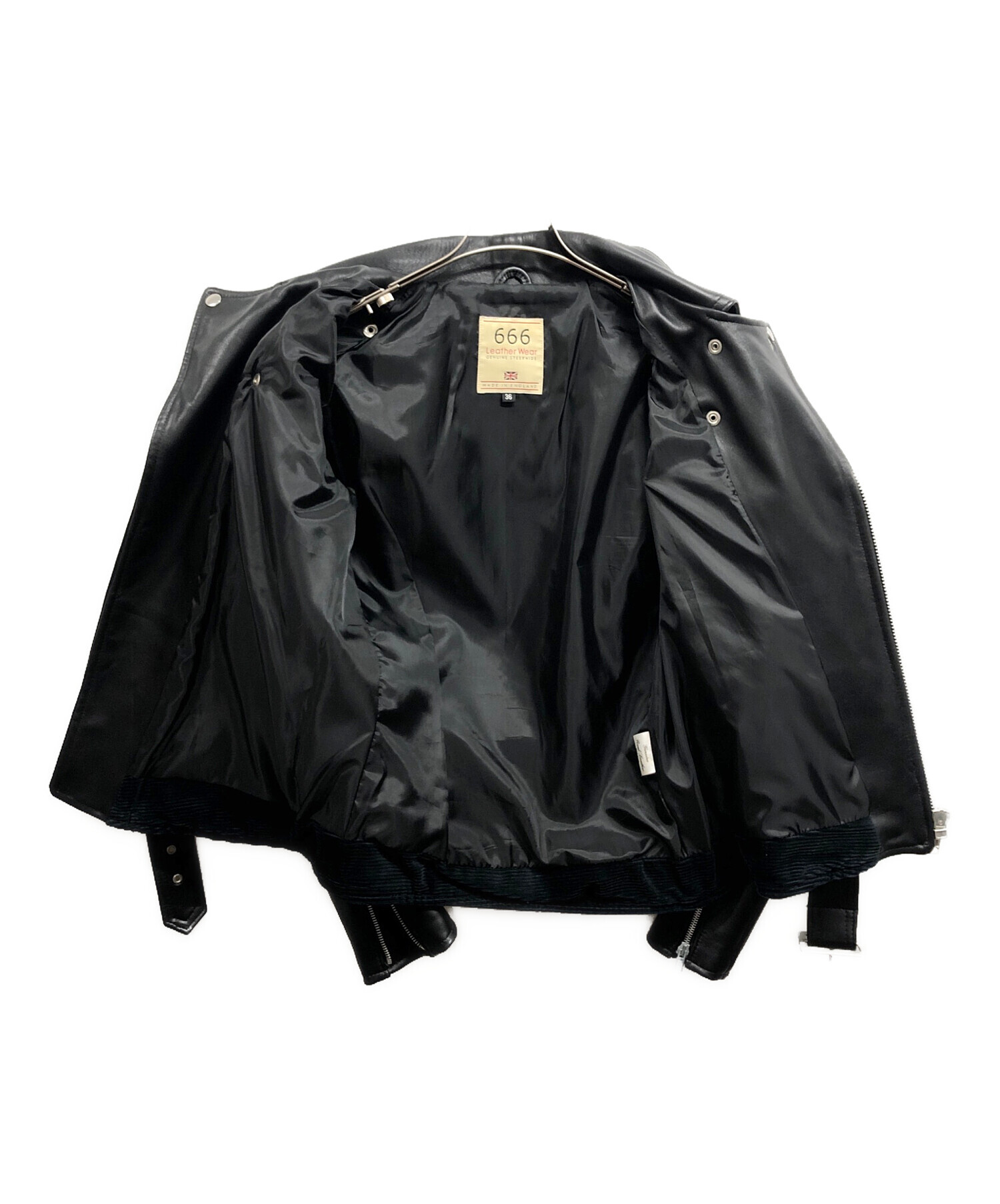 中古・古着通販】666 (666) ダブルライダースジャケット ブラック