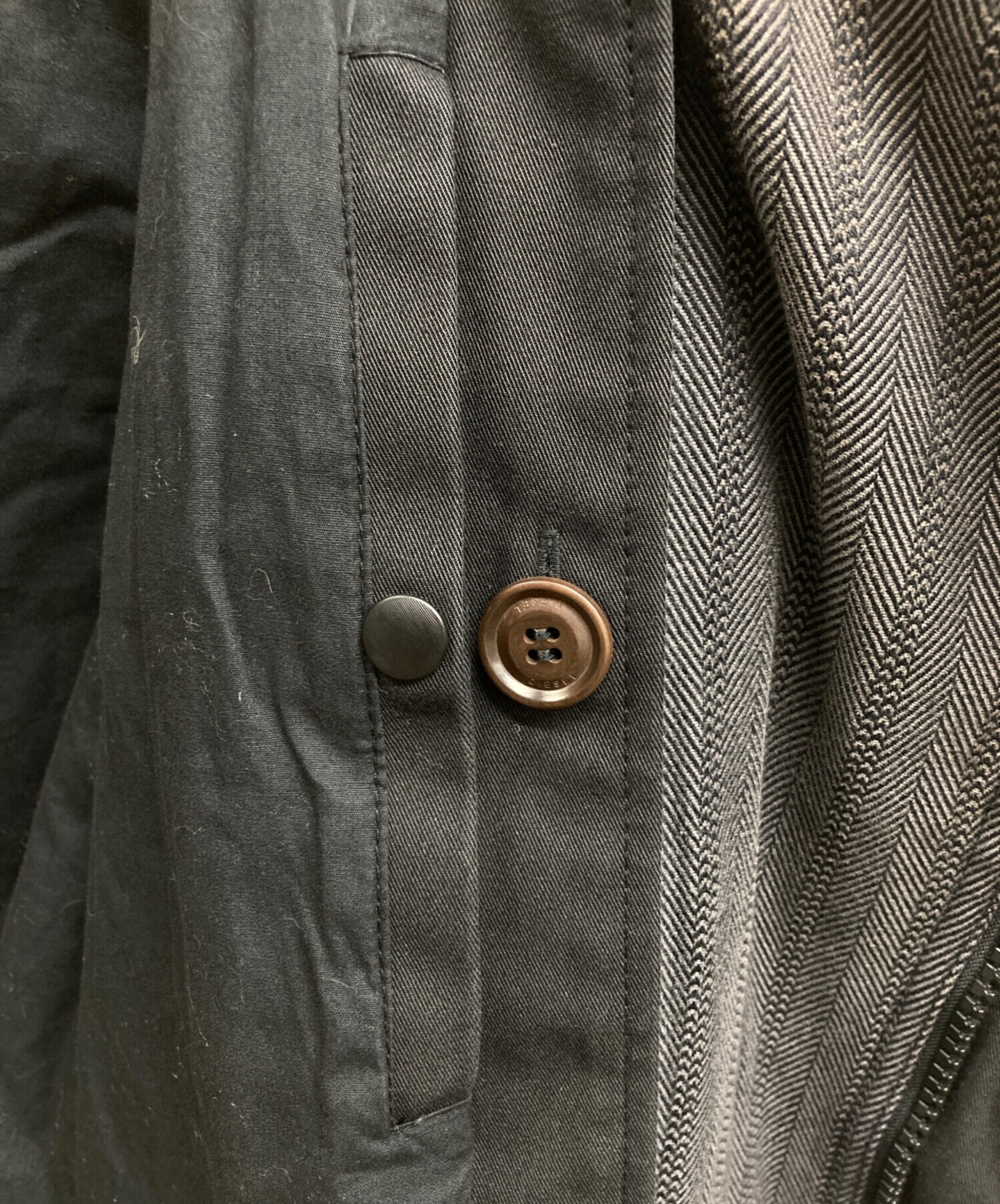 中古・古着通販】DIESEL (ディーゼル) 切替デザインフーデッドコート