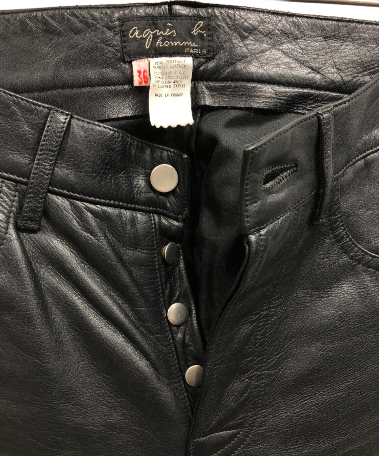 中古・古着通販】agnes b homme (アニエスベーオム) レザーパンツ