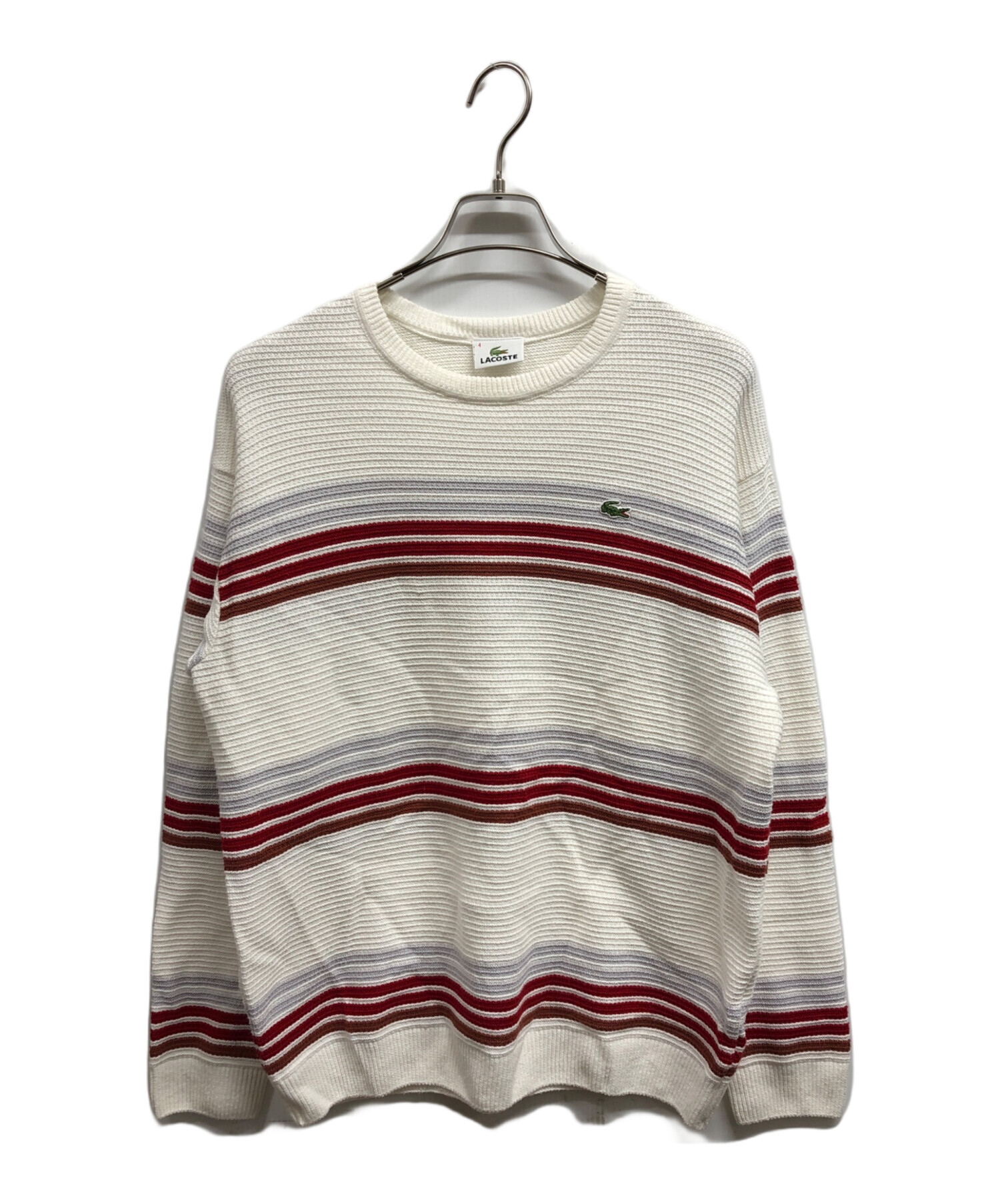 中古・古着通販】LACOSTE (ラコステ) ボーダーニット/ LACOSTEニット 
