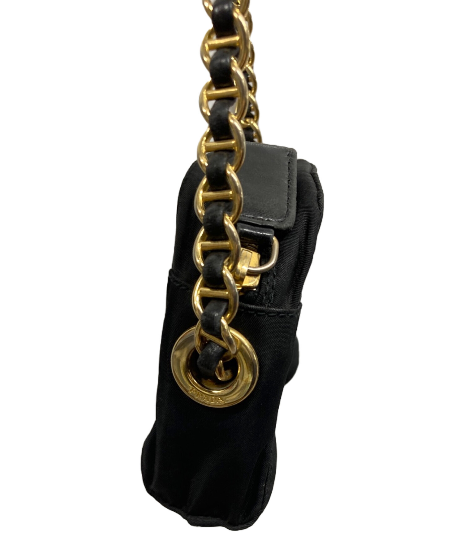 中古・古着通販】PRADA (プラダ) ナイロンショルダーバッグ ブラック