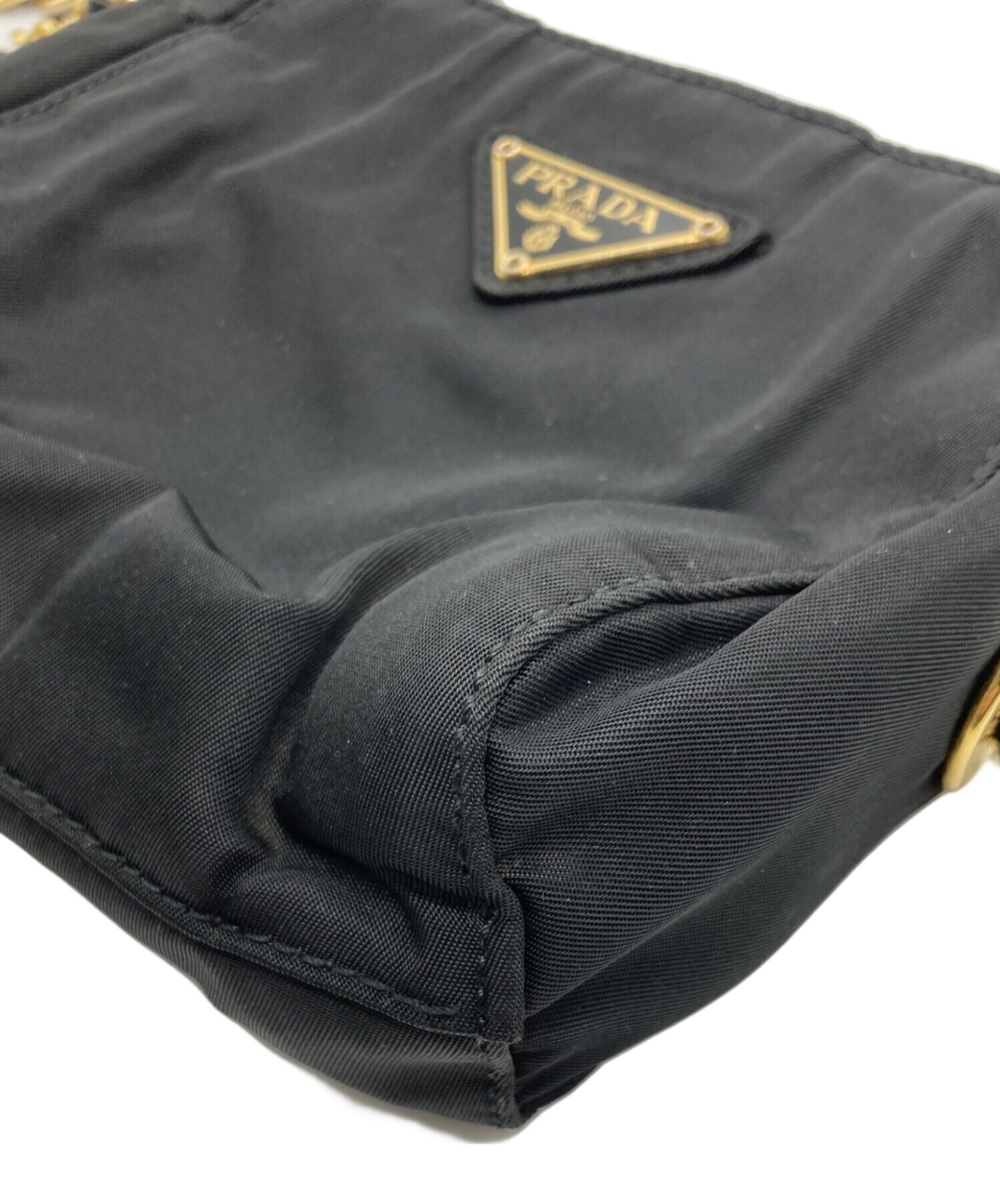 中古・古着通販】PRADA (プラダ) ナイロンショルダーバッグ ブラック 