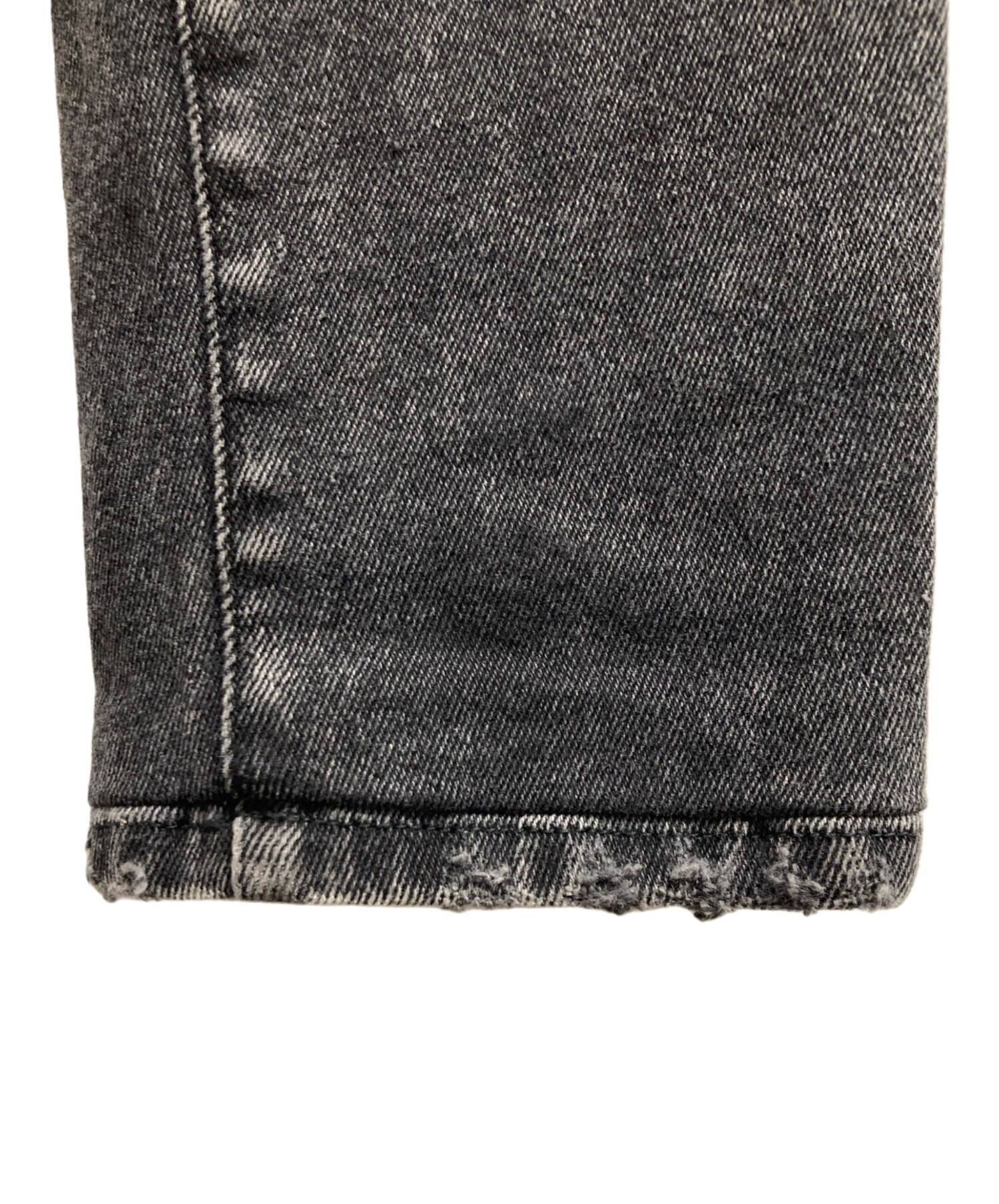 DOLCE&GABBANA ブラストダメージ ストレート プレートデニム 48 ドルガバ ペンキ ダメージ加工 ロゴ プレート ジップ デニム 48 メンズ