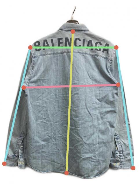 ひ*ろ様 タグ付き balenciaga バレンシアガ レイヤード デニムシャツ 中古・古着通販】BALENCIAGA (バレンシアガ) ロゴレイヤードシャツ