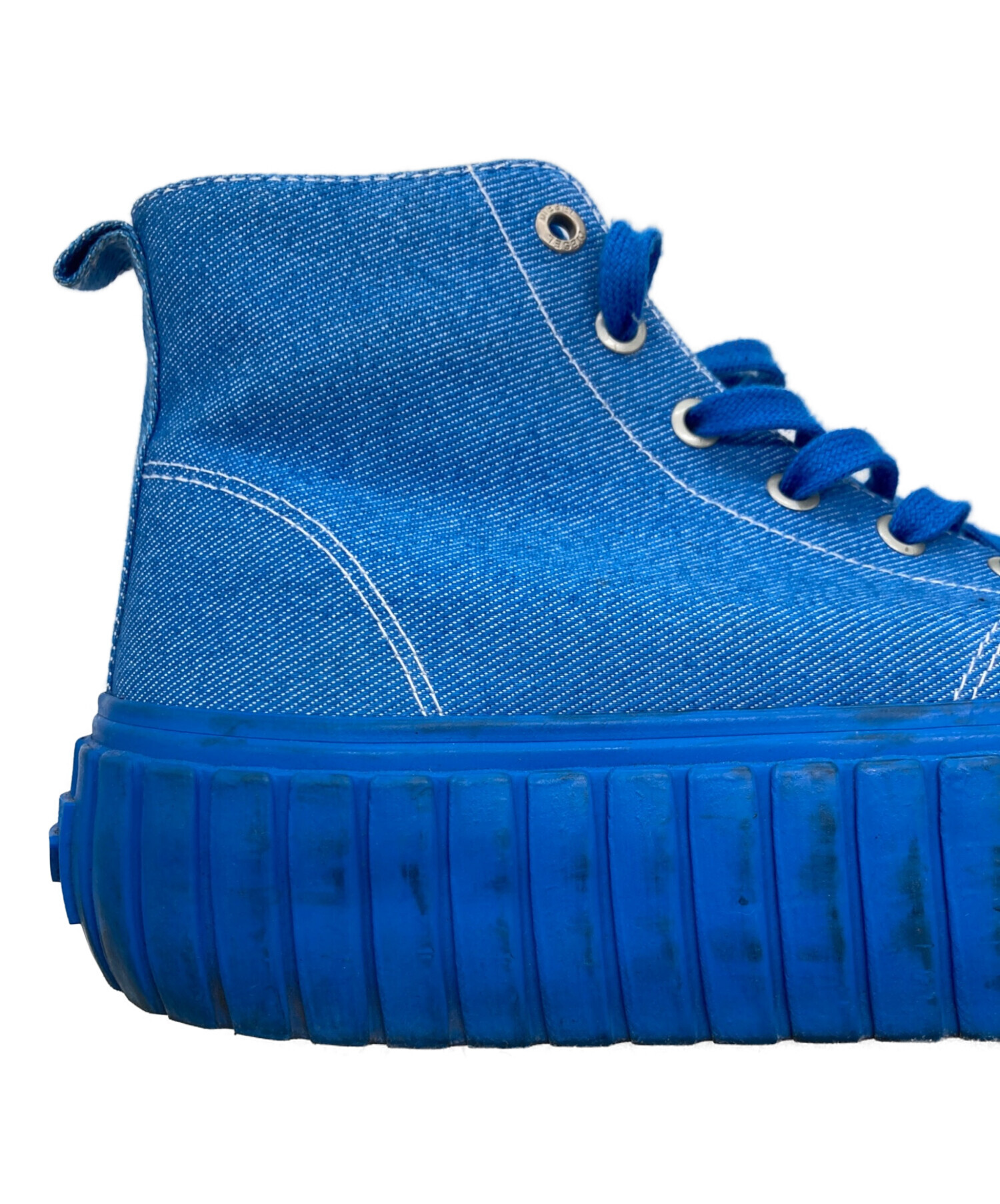 DIESEL 青 ハイカット スニーカー 厚底 中古・古着通販】DIESEL (ディーゼル) 厚底ミッドカットスニーカー