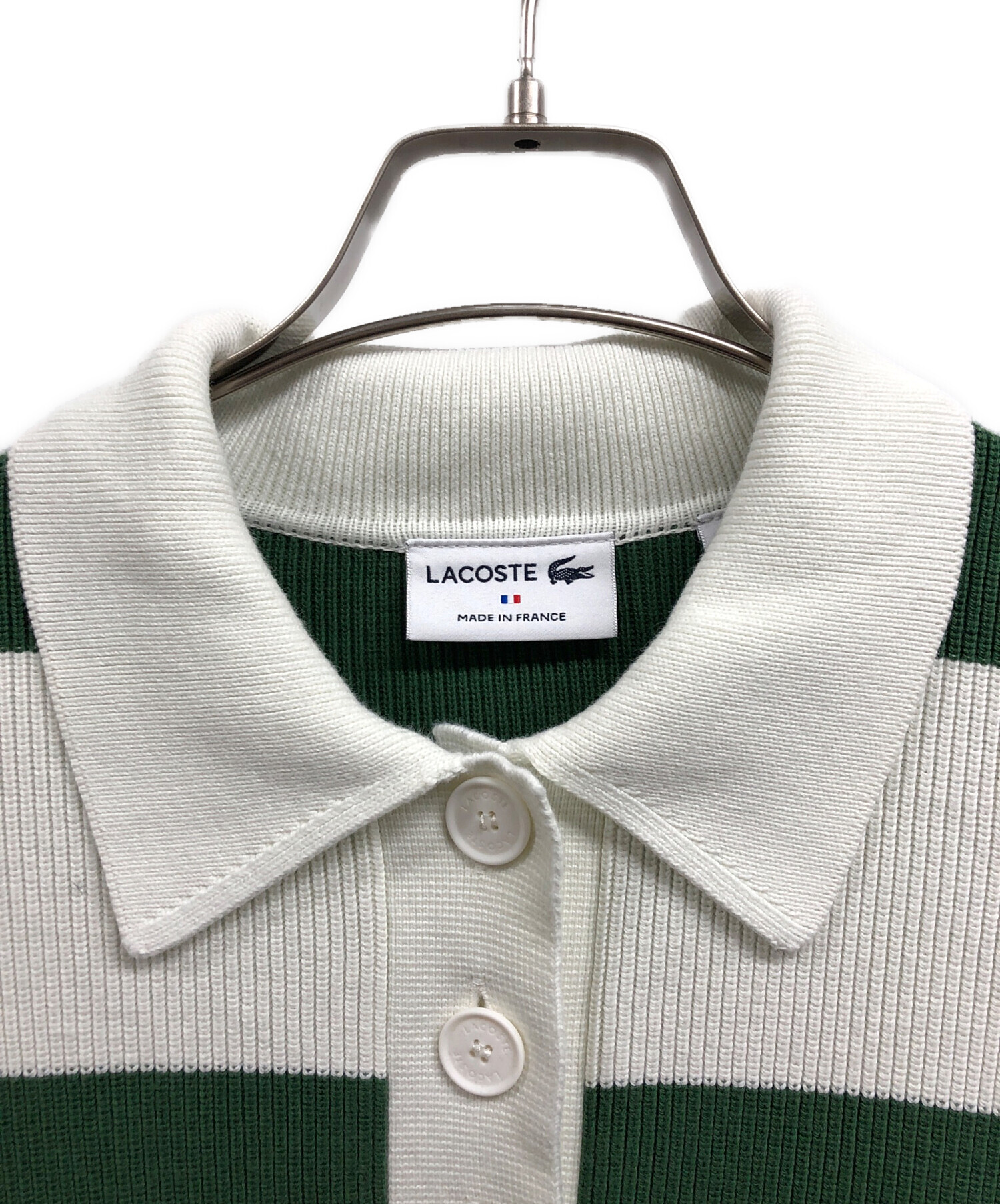 中古・古着通販】LACOSTE (ラコステ) ニットポロシャツ グリーン