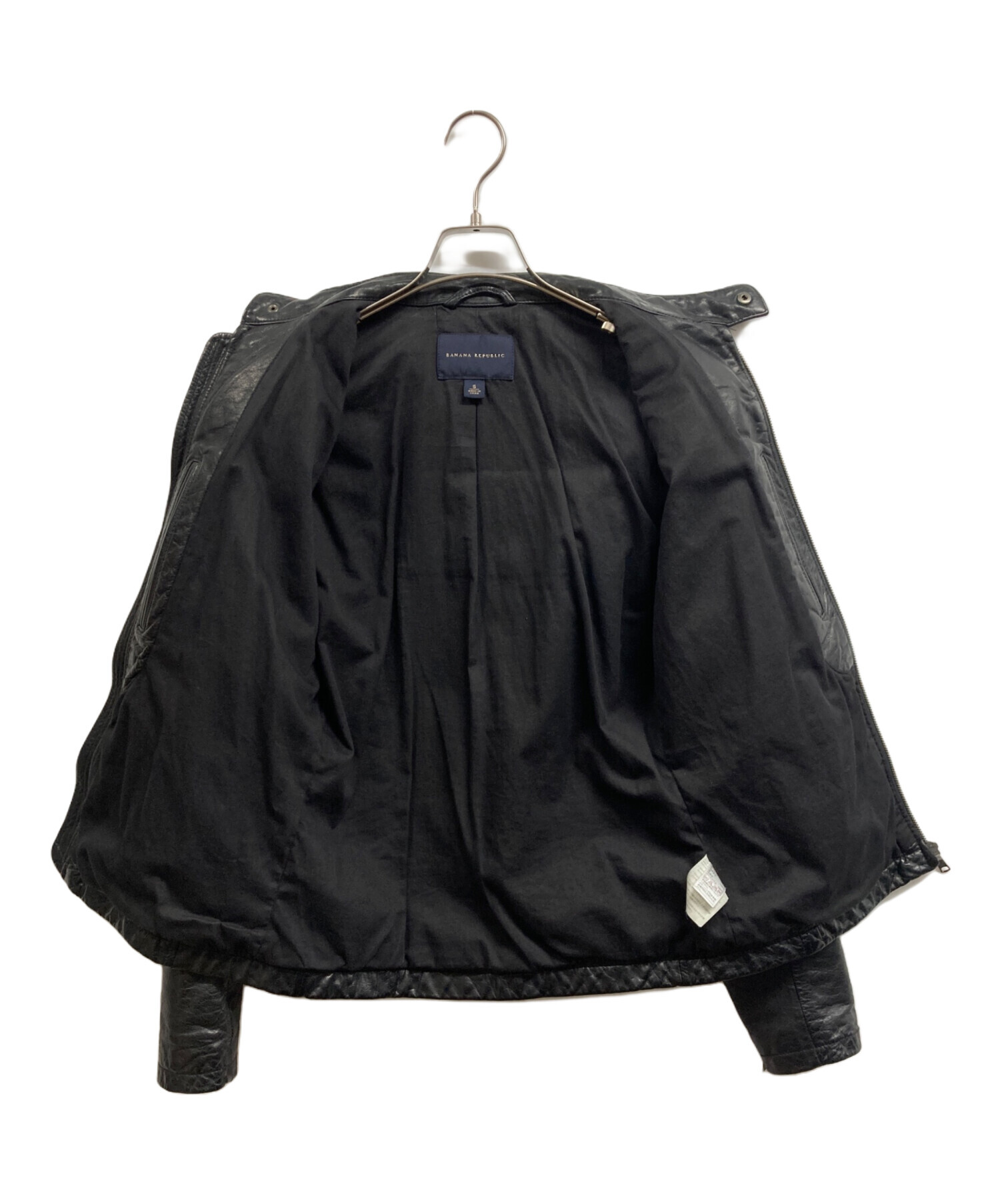 BANANA REPUBLIC レザージャケット L ブラック 本革 中古・古着通販】BANANA REPUBLIC (バナナリパブリック) レザー