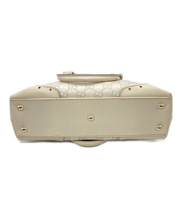 中古・古着通販】GUCCI (グッチ) グッチシマ ハンドバッグ アイボリー