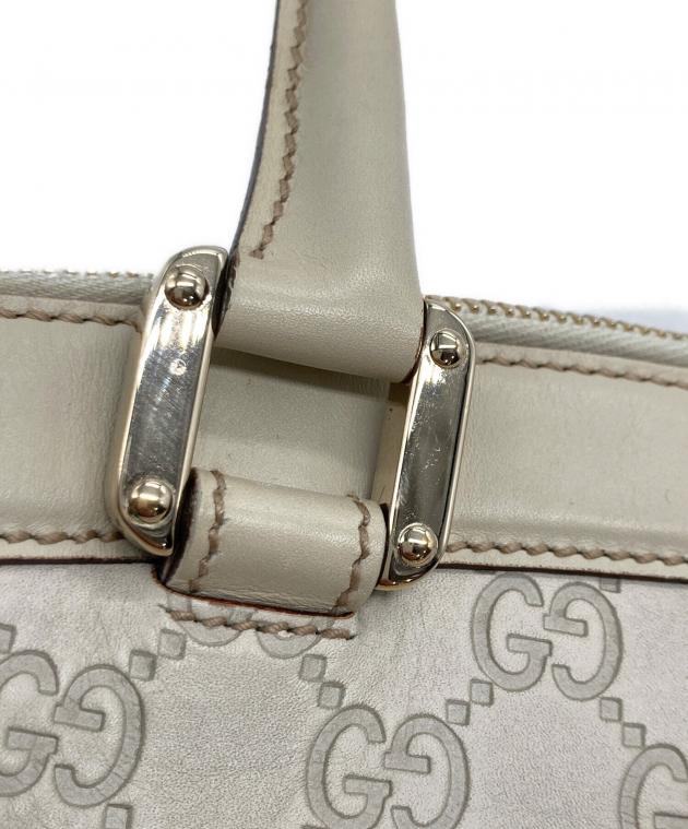 中古・古着通販】GUCCI (グッチ) グッチシマ ハンドバッグ アイボリー