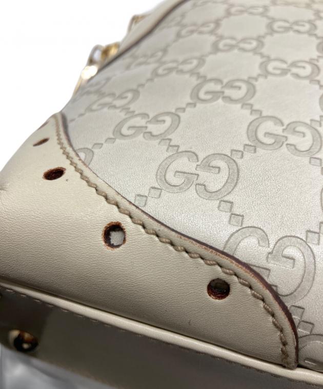 中古・古着通販】GUCCI (グッチ) グッチシマ ハンドバッグ アイボリー