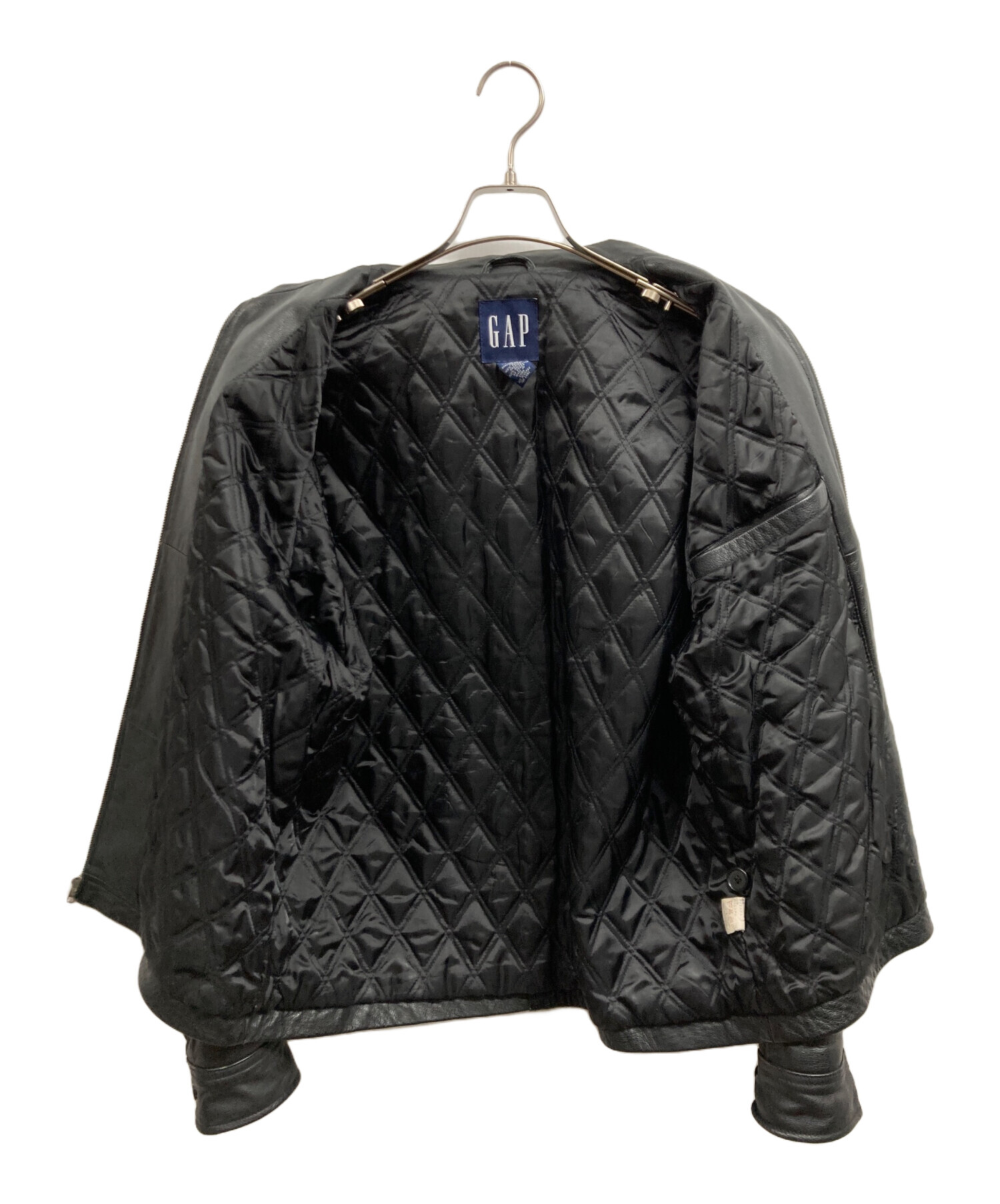 中古・古着通販】GAP (ギャップ) レザージャケット ブラック サイズ:S