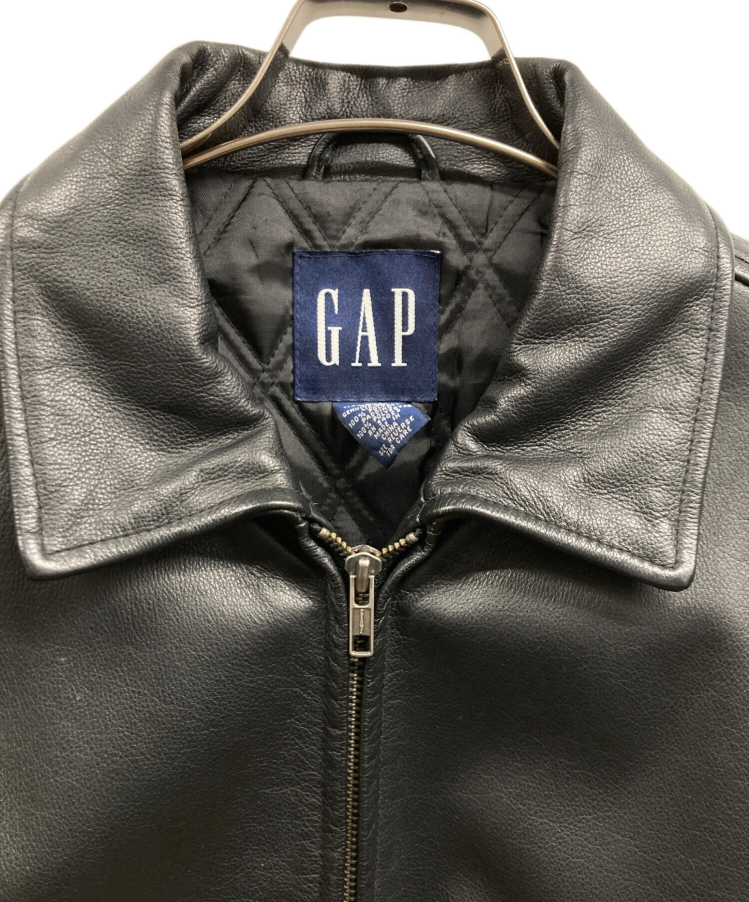 中古・古着通販】GAP (ギャップ) レザージャケット ブラック サイズ:S