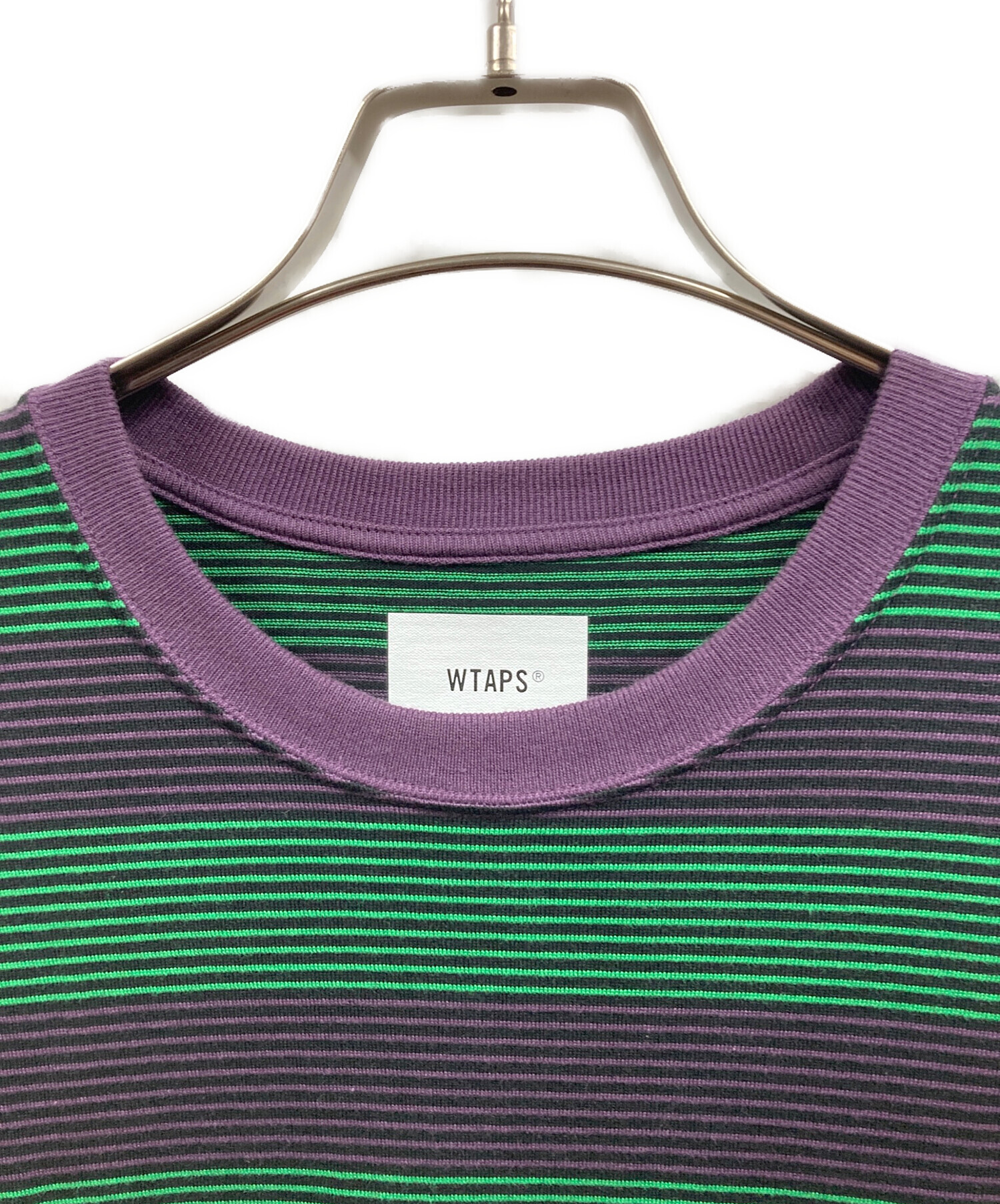 中古・古着通販】WTAPS (ダブルタップス) ボーダーTシャツ パープル