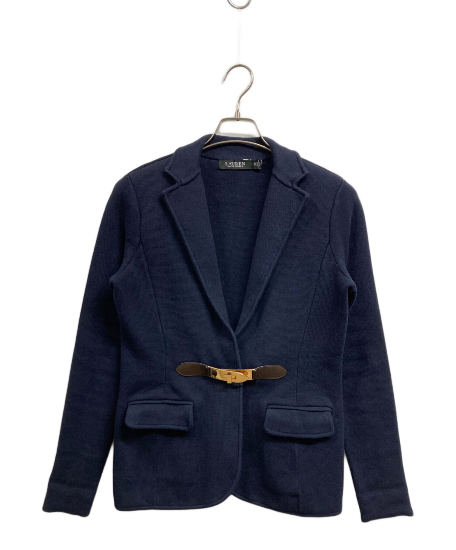 新品未使用品　ラルフローレン 紺ブレ ニット ジャケット ブレザー コットン 中古・古着通販】LAUREN RALPH LAUREN (ローレンラルフローレン