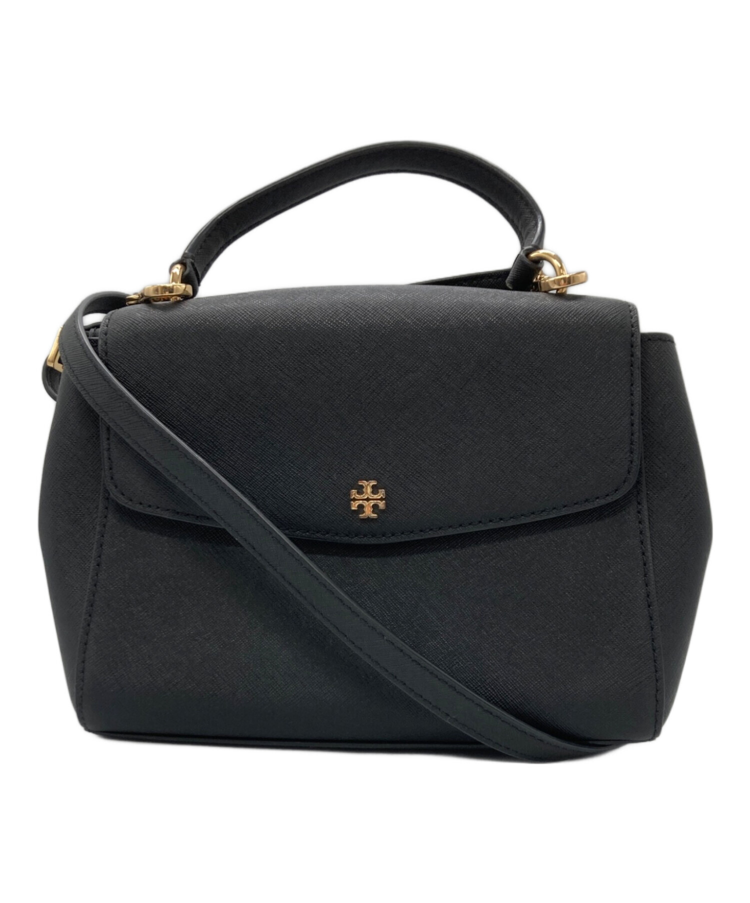 未使用級✨トリーバーチ エマーソン ショルダーバッグ フラップ レザー ブラック 中古・古着通販】TORY BURCH (トリーバーチ) エマーソン スモール