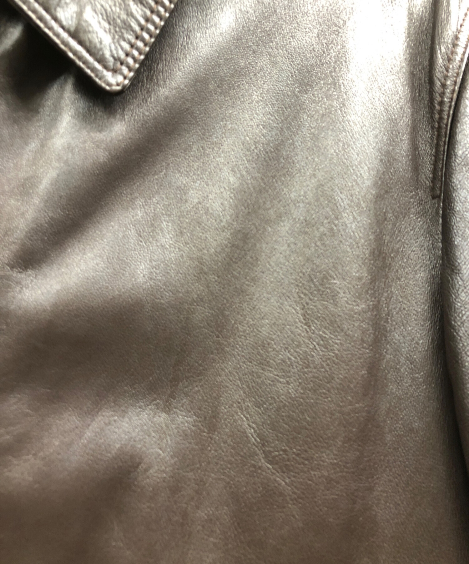 Delan グレー レザージャケット 中古・古着通販】Delan (デラン) レザージャケット ブラウン サイズ:46