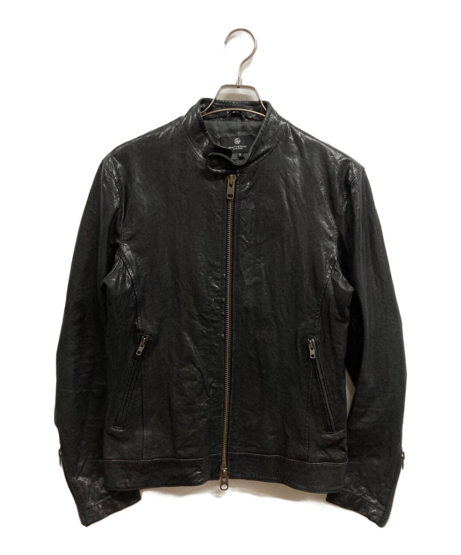 美品 ラムレザー Mサイズ BEAUTY&YOUTH シングルライダース 中古・古着通販】BEAUTY&YOUTH (ビューティーアンドユース) ラムレザー