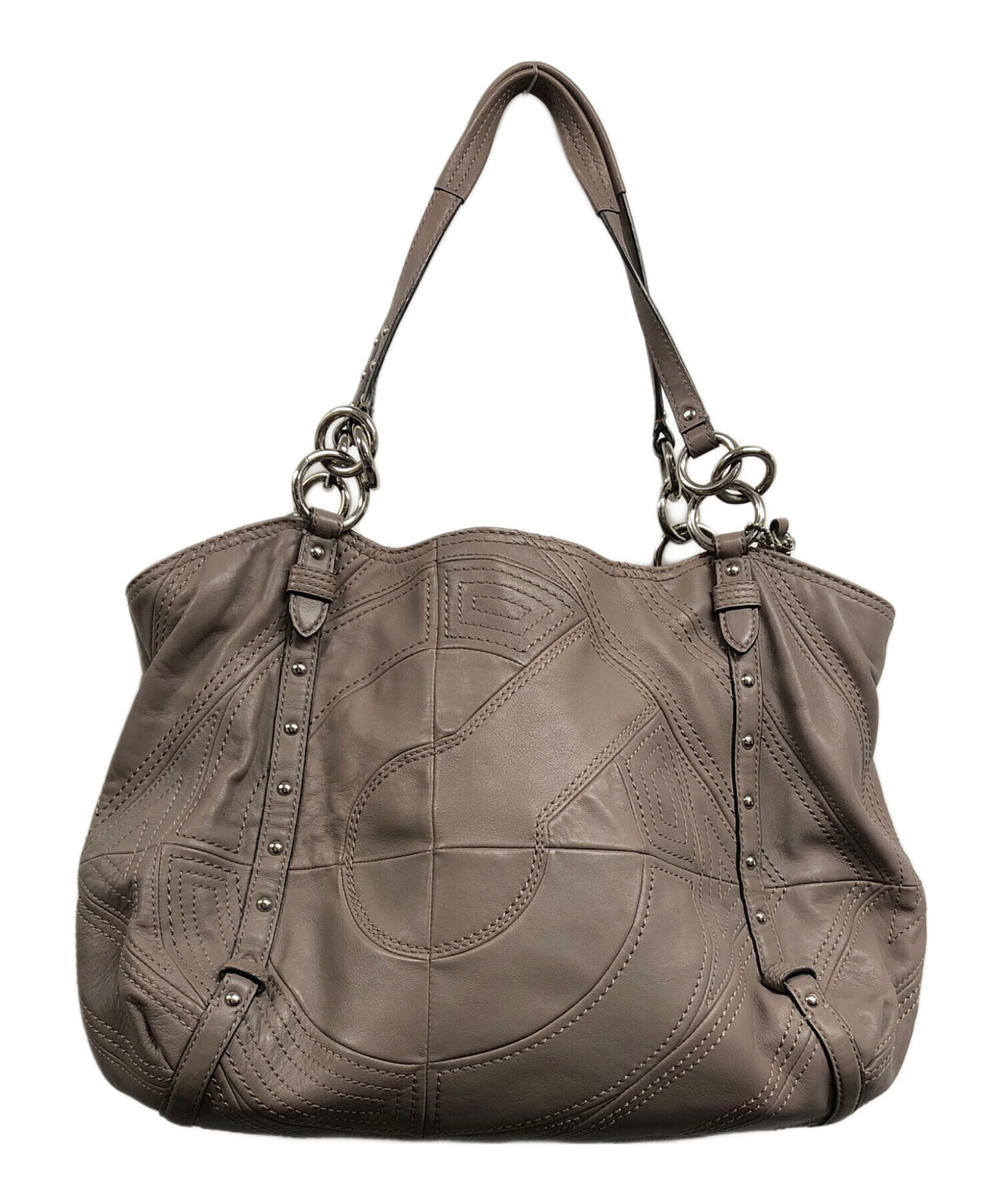 中古・古着通販】COACH (コーチ) ステッチド ロゴトートバッグ 