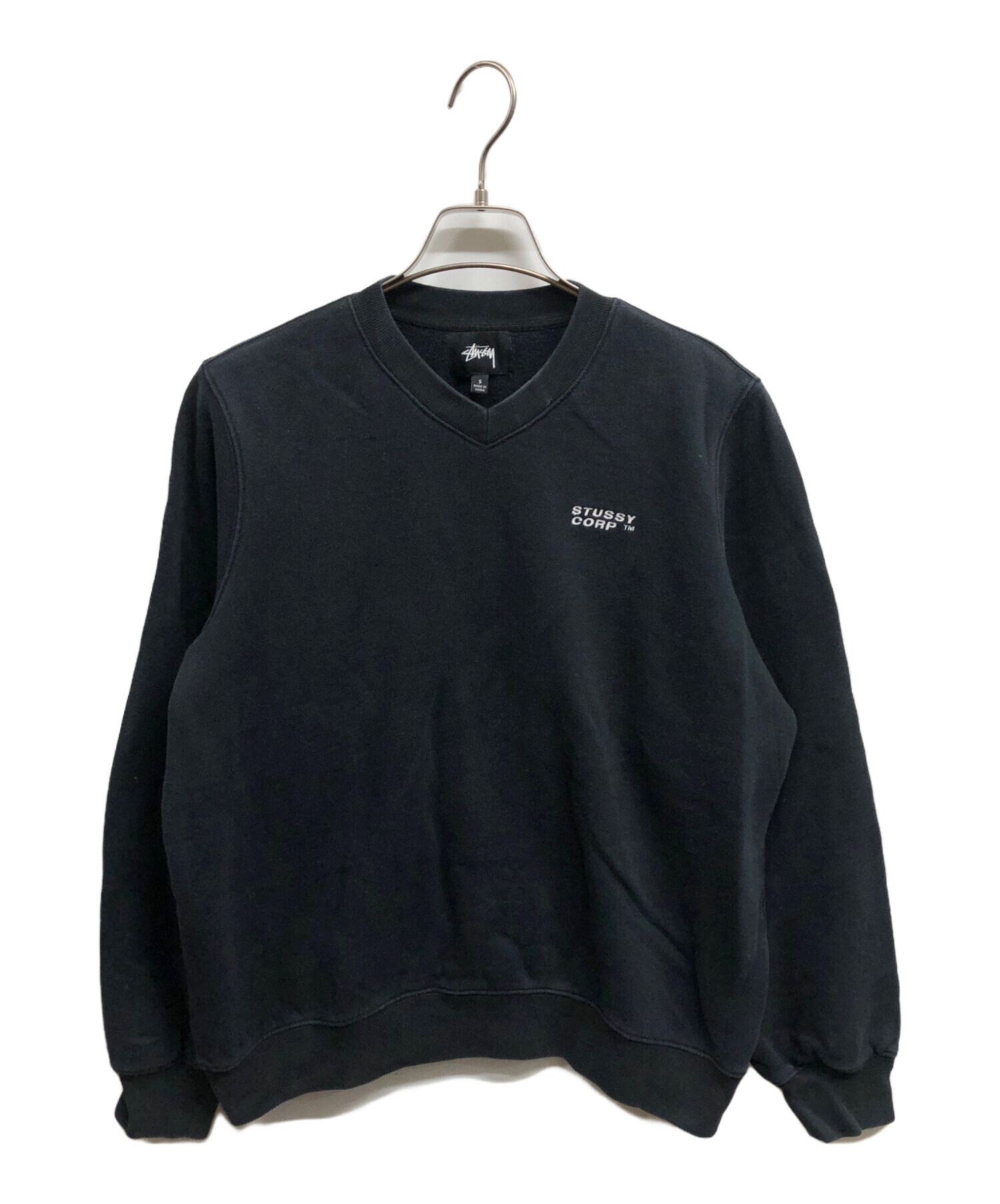 STUSSY ステューシー スウェット XL 黒 【古着】【中古】【送料無料】 中古・古着通販】stussy (ステューシー) vネックスウェット/stussy