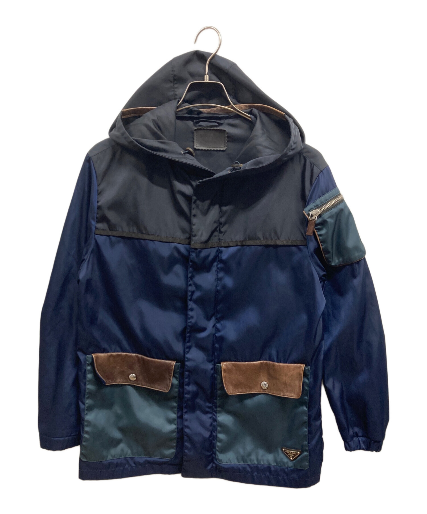 中古・古着通販】PRADA (プラダ) バイカラーレザー切替ジャケット 