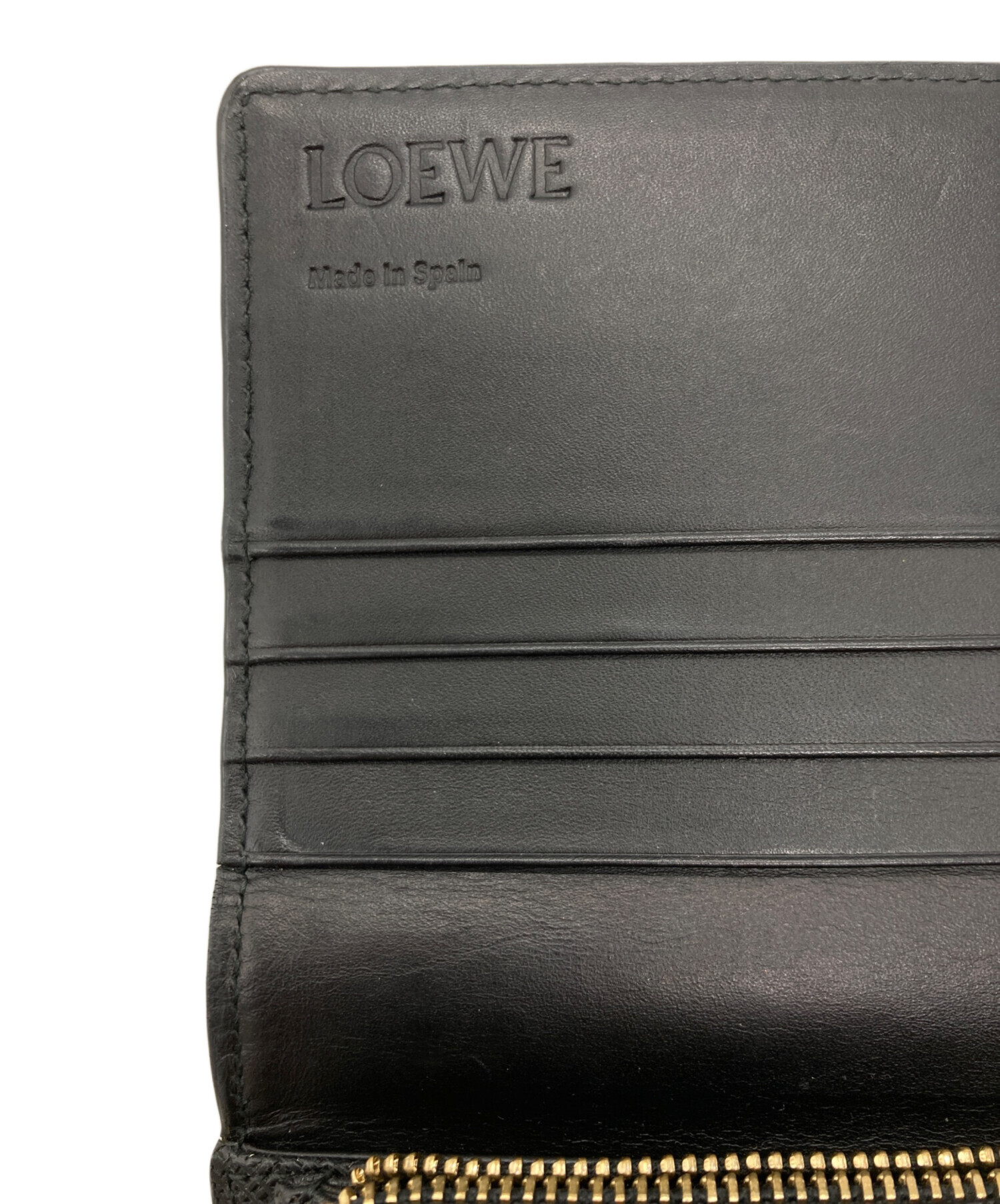LOEWE アナグラム 長財布 ブラック 中古品 中古・古着通販】LOEWE (ロエベ) アナグラム型押しレザー長財布