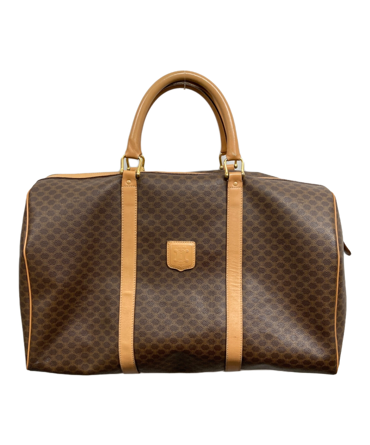 セリーヌ CELINE マカダム柄 ボストンバッグ ブラウン 中古品 中古・古着通販】CELINE (セリーヌ) マカダム柄 ボストンバッグ