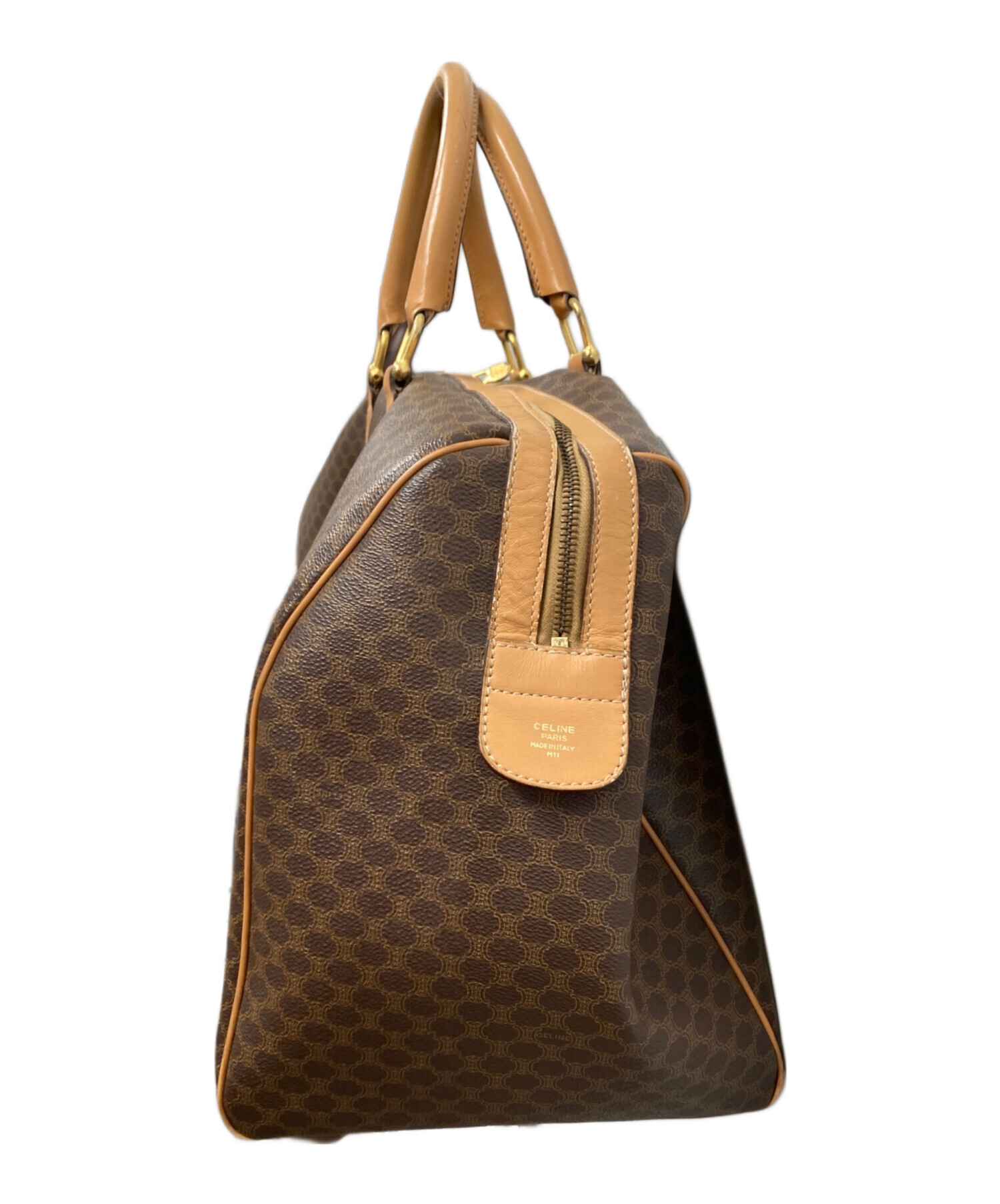 セリーヌ CELINE マカダム柄 ボストンバッグ ブラウン 中古品 中古・古着通販】CELINE (セリーヌ) マカダム柄 ボストンバッグ