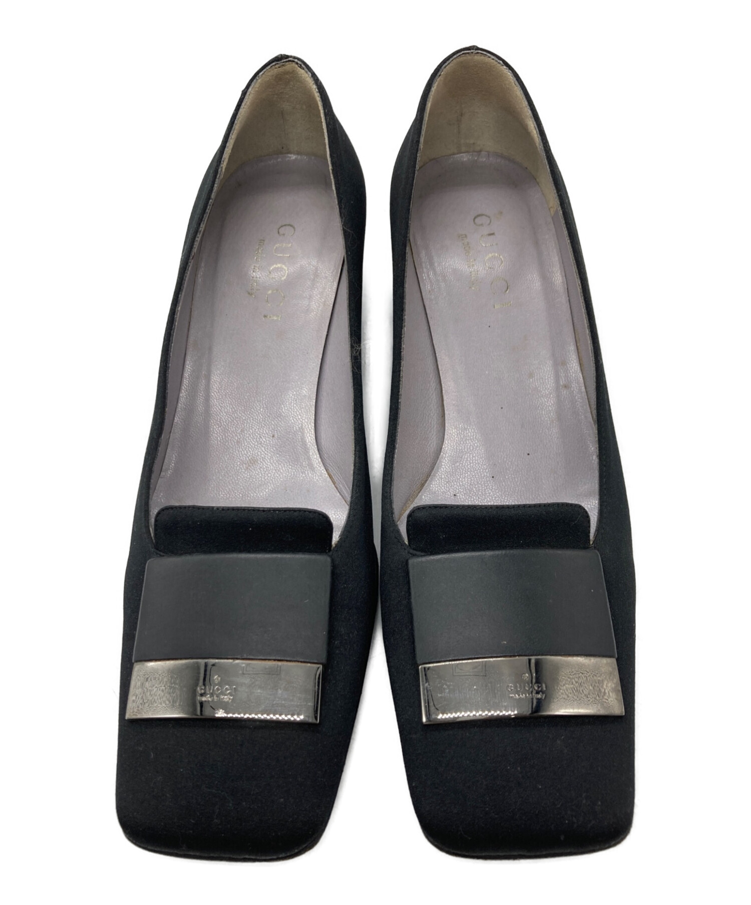 中古・古着通販】GUCCI (グッチ) スクエアパンプス ブラック サイズ:36