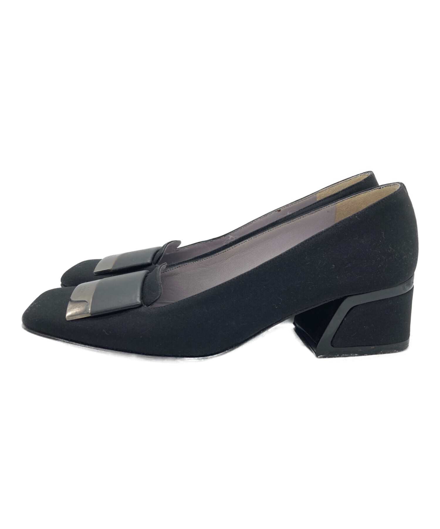 中古・古着通販】GUCCI (グッチ) スクエアパンプス ブラック サイズ:36
