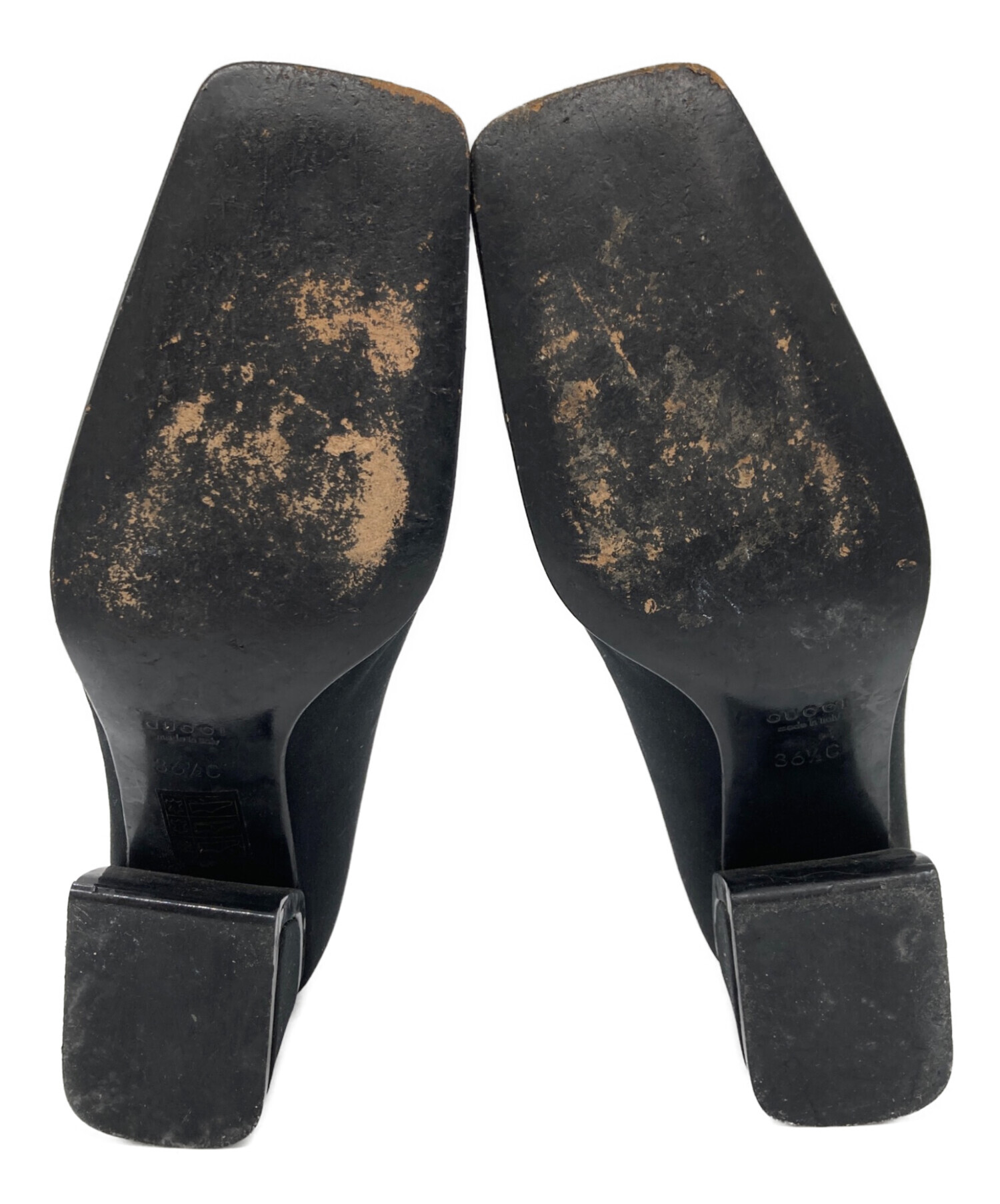 中古・古着通販】GUCCI (グッチ) スクエアパンプス ブラック サイズ:36
