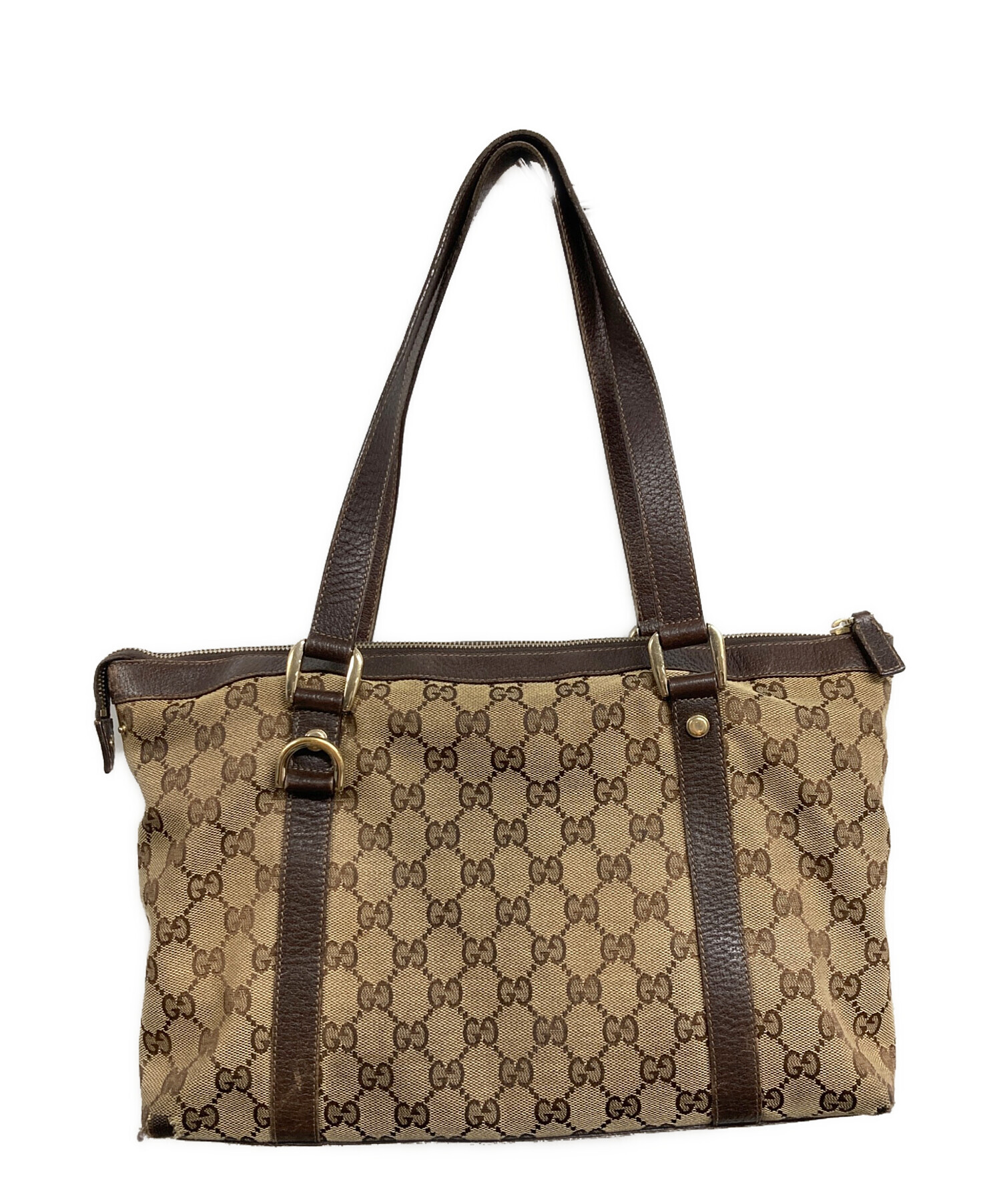 中古・古着通販】GUCCI (グッチ) GGキャンバス ハンドバッグ ブラウン 