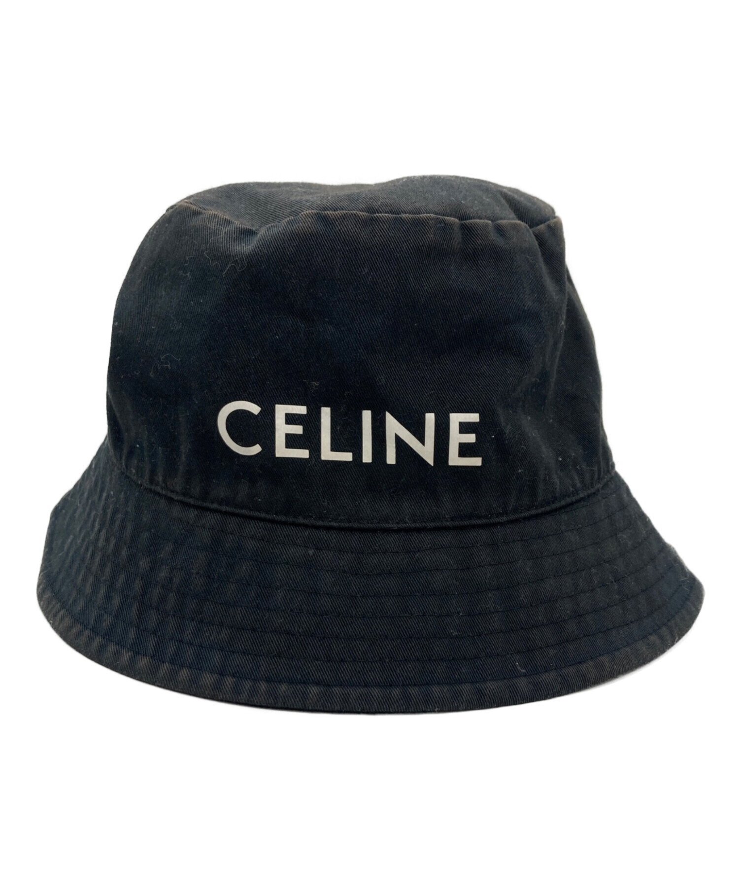 CELINE ブラック バケットハット S 中古・古着通販】CELINE (セリーヌ) バケットハット ブラック