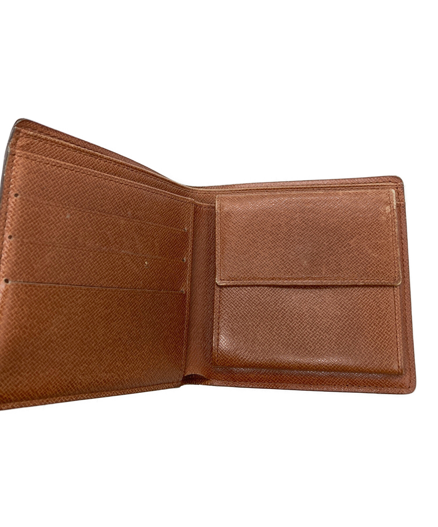 Louis Vuitton 二つ折り財布 ブラウン 中古・古着通販】LOUIS VUITTON (ルイ ヴィトン) 2つ折り財布 ブラウン