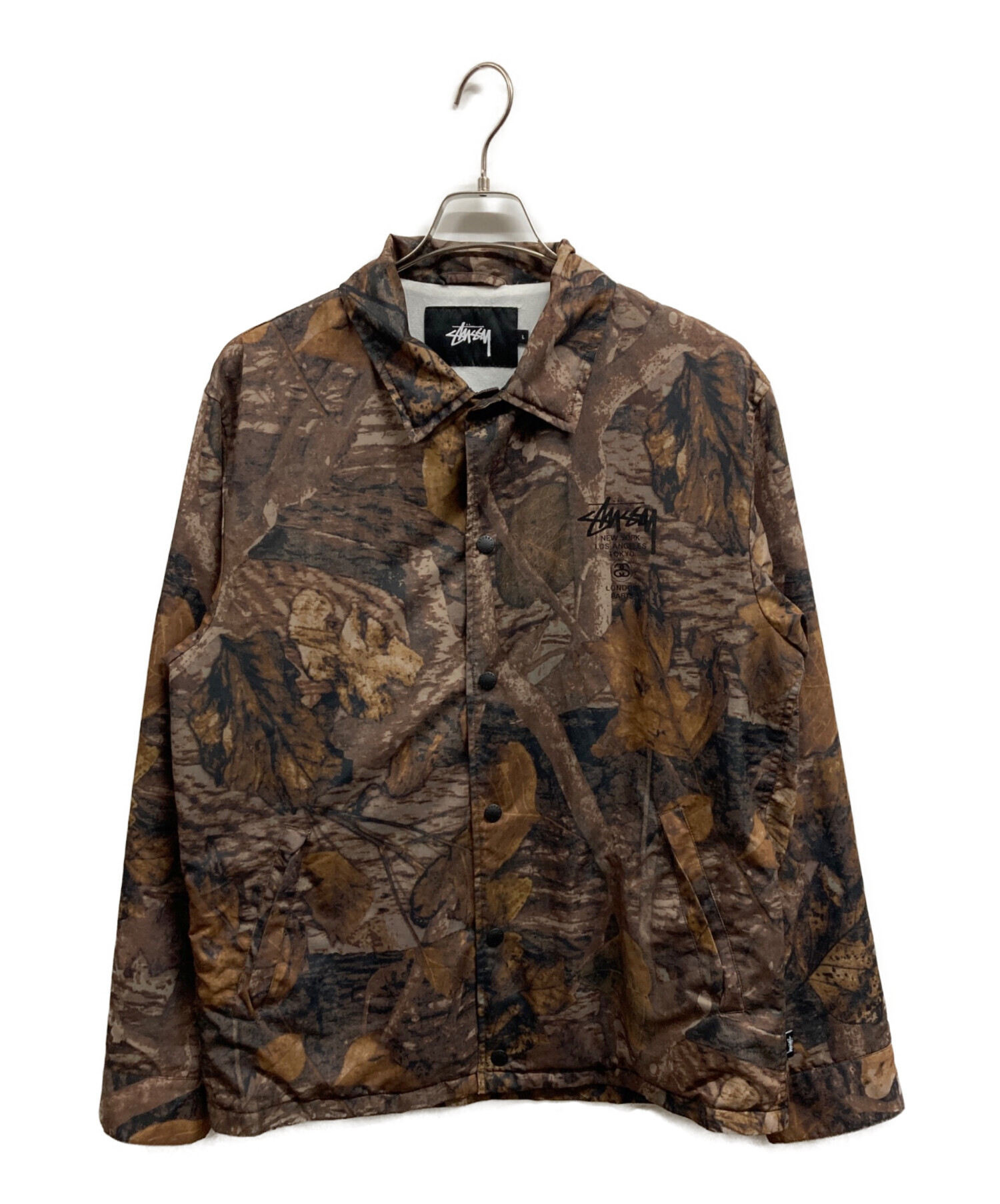 Stussy ブラウン コーチジャケット Lサイズ 中古・古着通販】stussy (ステューシー) ワールドツアーコーチ