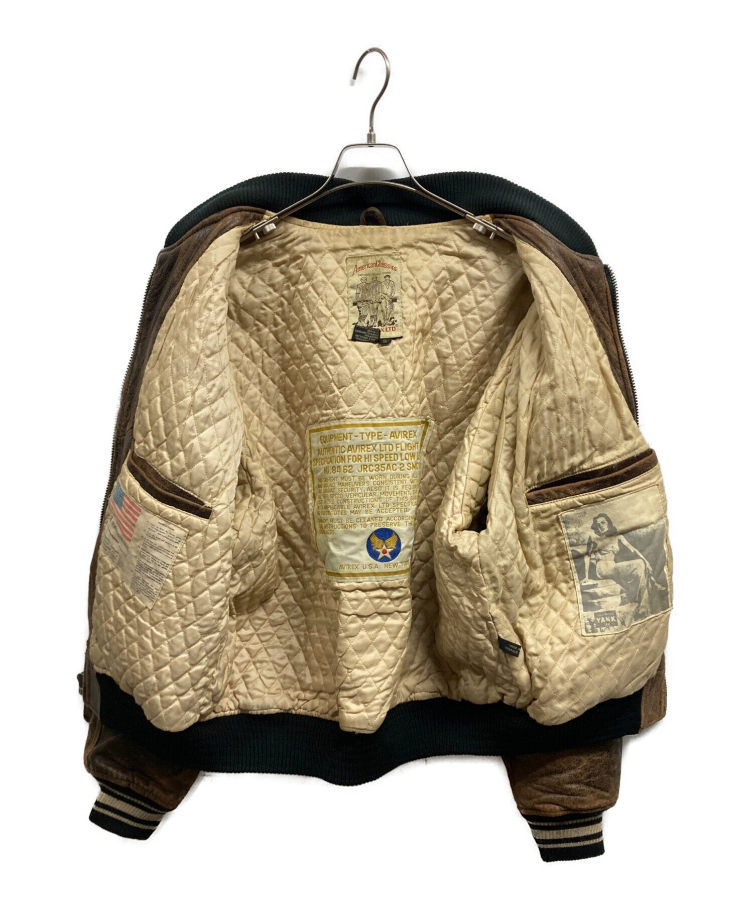 90s AVIREX スタジャン　レザー SUQUAMISH used加工 中古・古着通販】AVIREX (アヴィレックス) 90sレザースタジャン