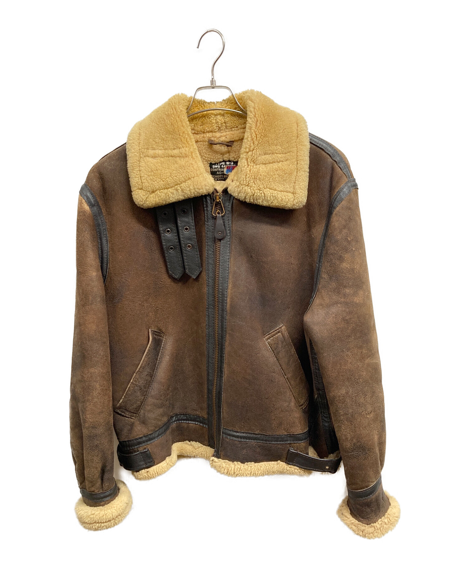 中古・古着通販】Schott (ショット) B-3レザージャケット ブラウン 