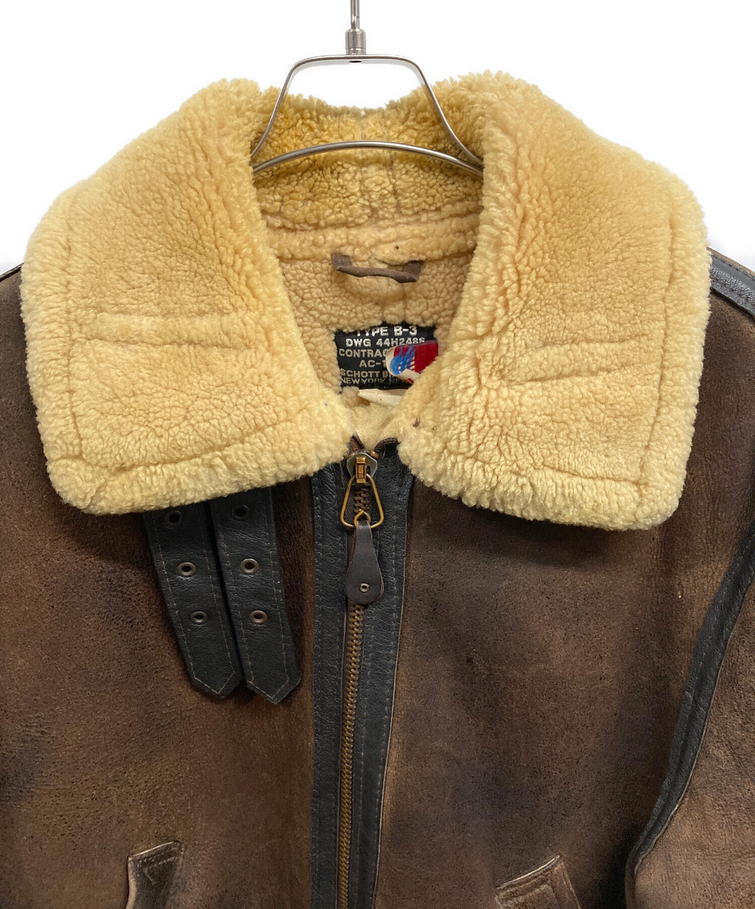 中古・古着通販】Schott (ショット) B-3レザージャケット ブラウン 