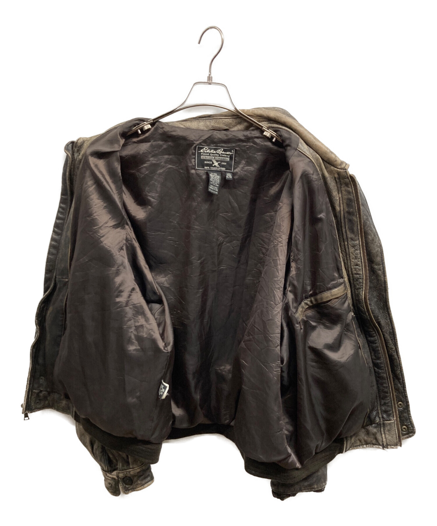 eddie bauer ジャケット レザー ブルゾン エディーバウアー 中古・古着通販】Eddie Bauer (エディーバウアー) A-2レザーブルゾン
