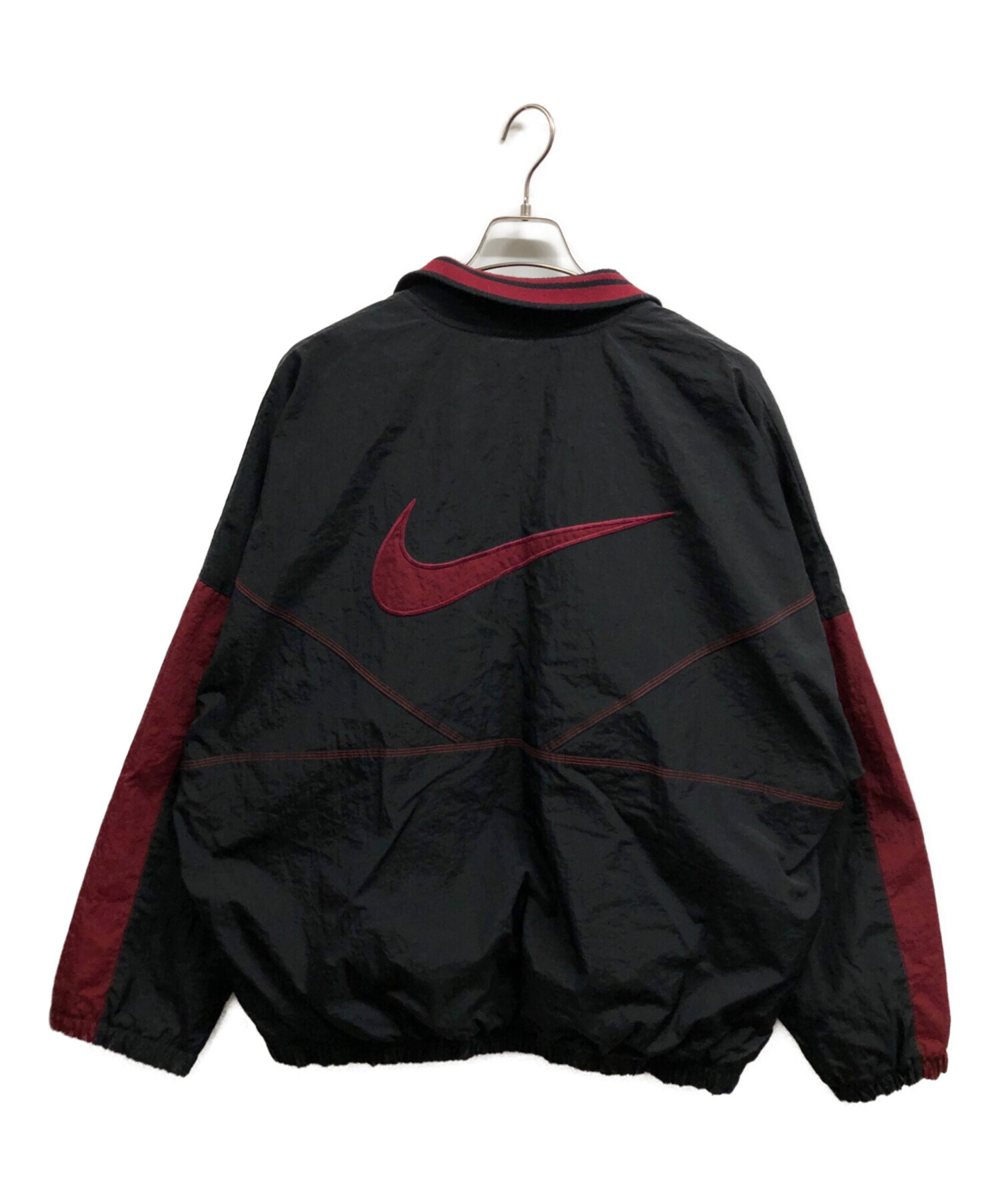 90's NIKEナイキ　ナイロンジャケット ワインレッドxブラック　M未使用 中古・古着通販】NIKE (ナイキ) 90sナイロンジャケット ブラック