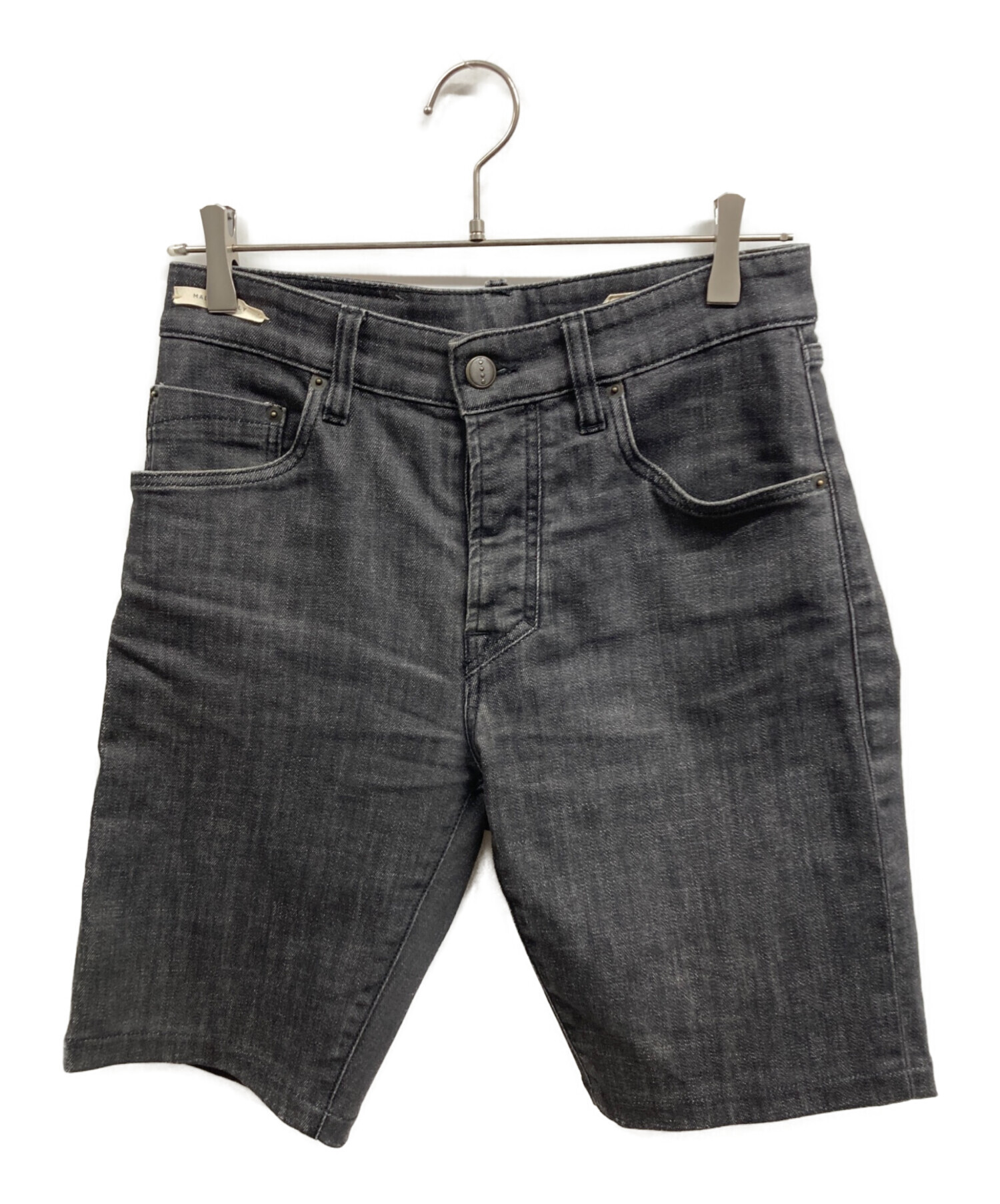 YCHAI(イカイ)ダメージ加工ダークグレー デニムパンツ 中古・古着通販】YCHAI (イカイ) ハーフデニムパンツ ブラック サイズ