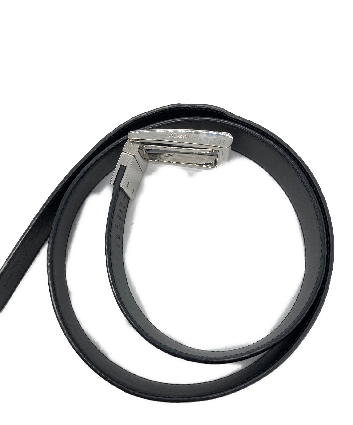 中古・古着通販】GUCCI (グッチ) GGスプリームレザーベルト ブラック