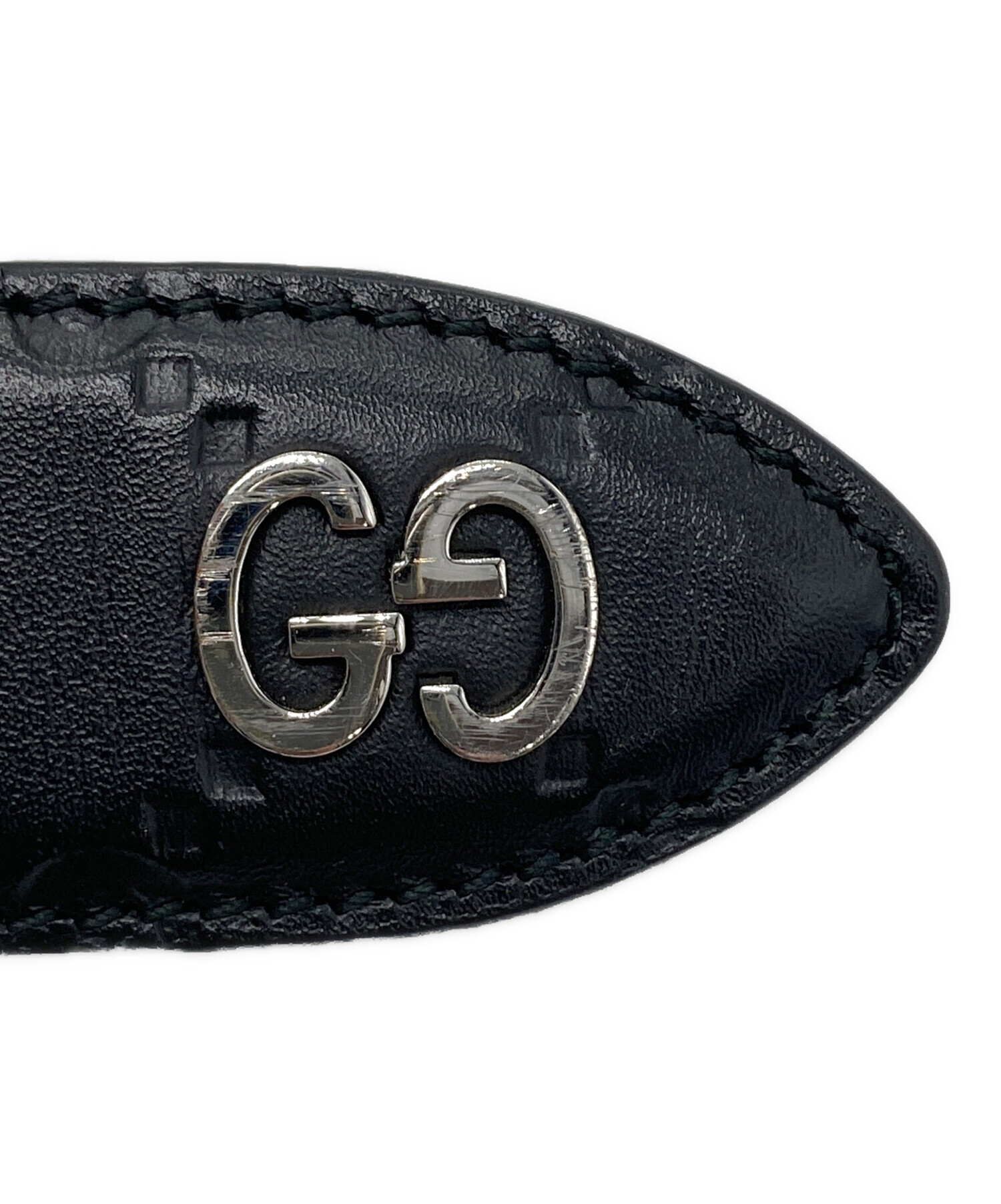 中古・古着通販】GUCCI (グッチ) GGスプリームレザーベルト ブラック