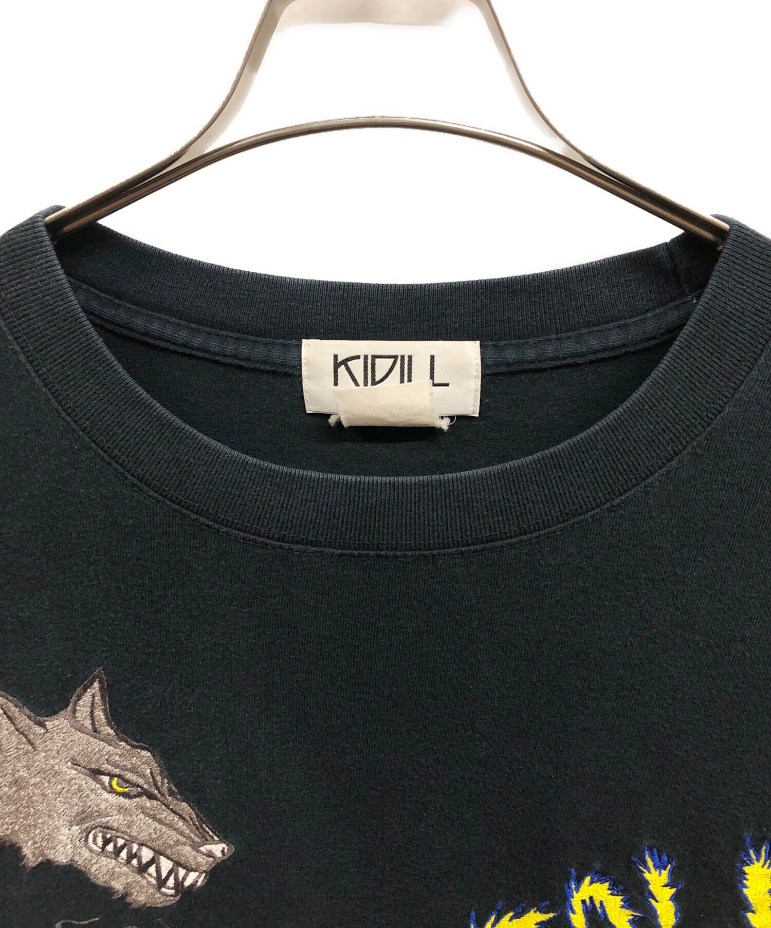 中古・古着通販】KIDILL (キディル) 刺繍Tシャツ ブラック サイズ:FREE