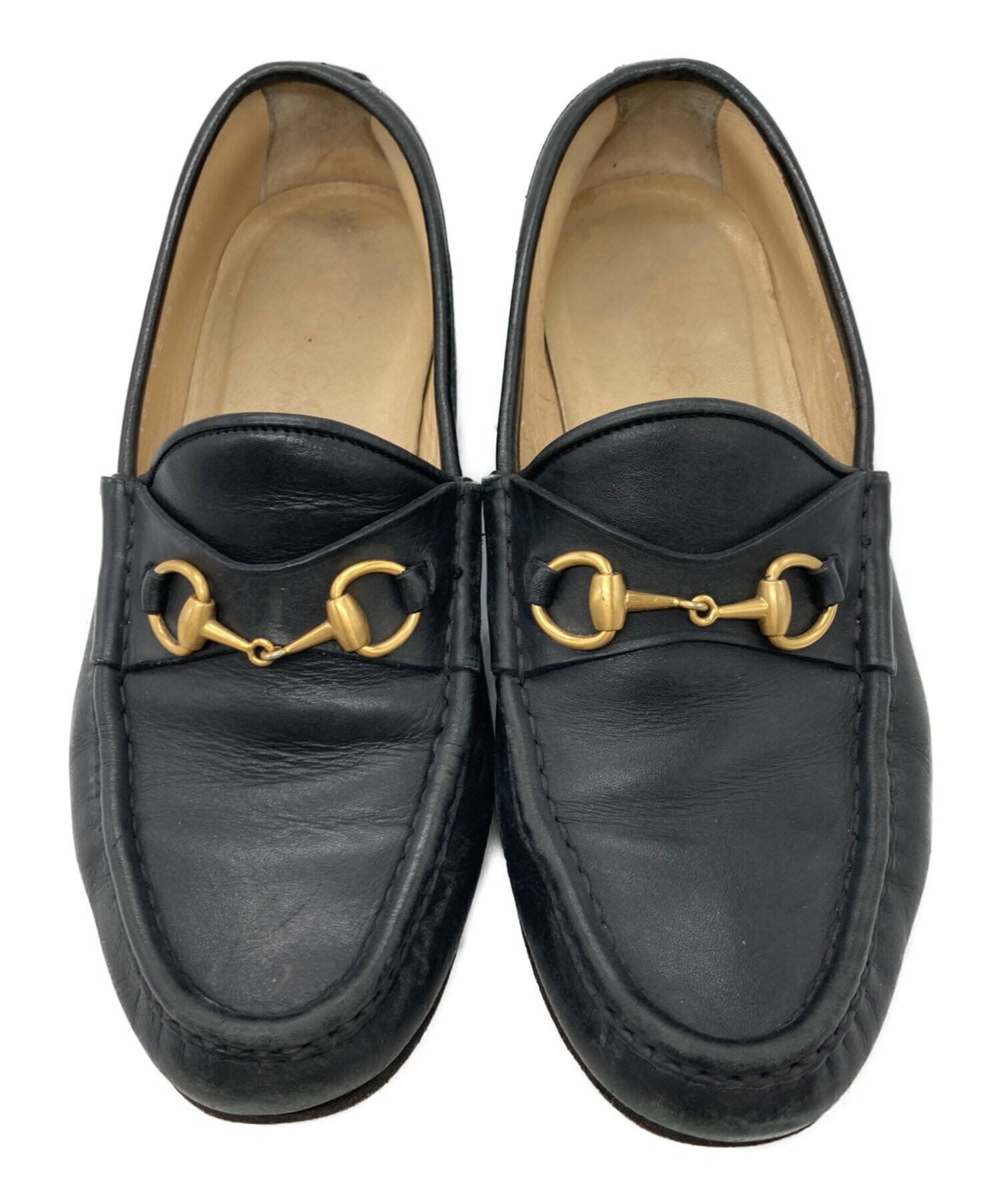 中古・古着通販】GUCCI (グッチ) ホースビットローファー ブラック 