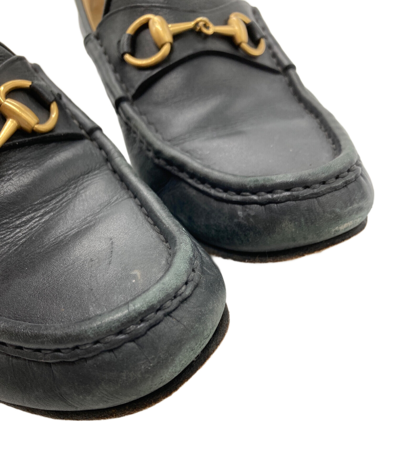 中古・古着通販】GUCCI (グッチ) ホースビットローファー ブラック